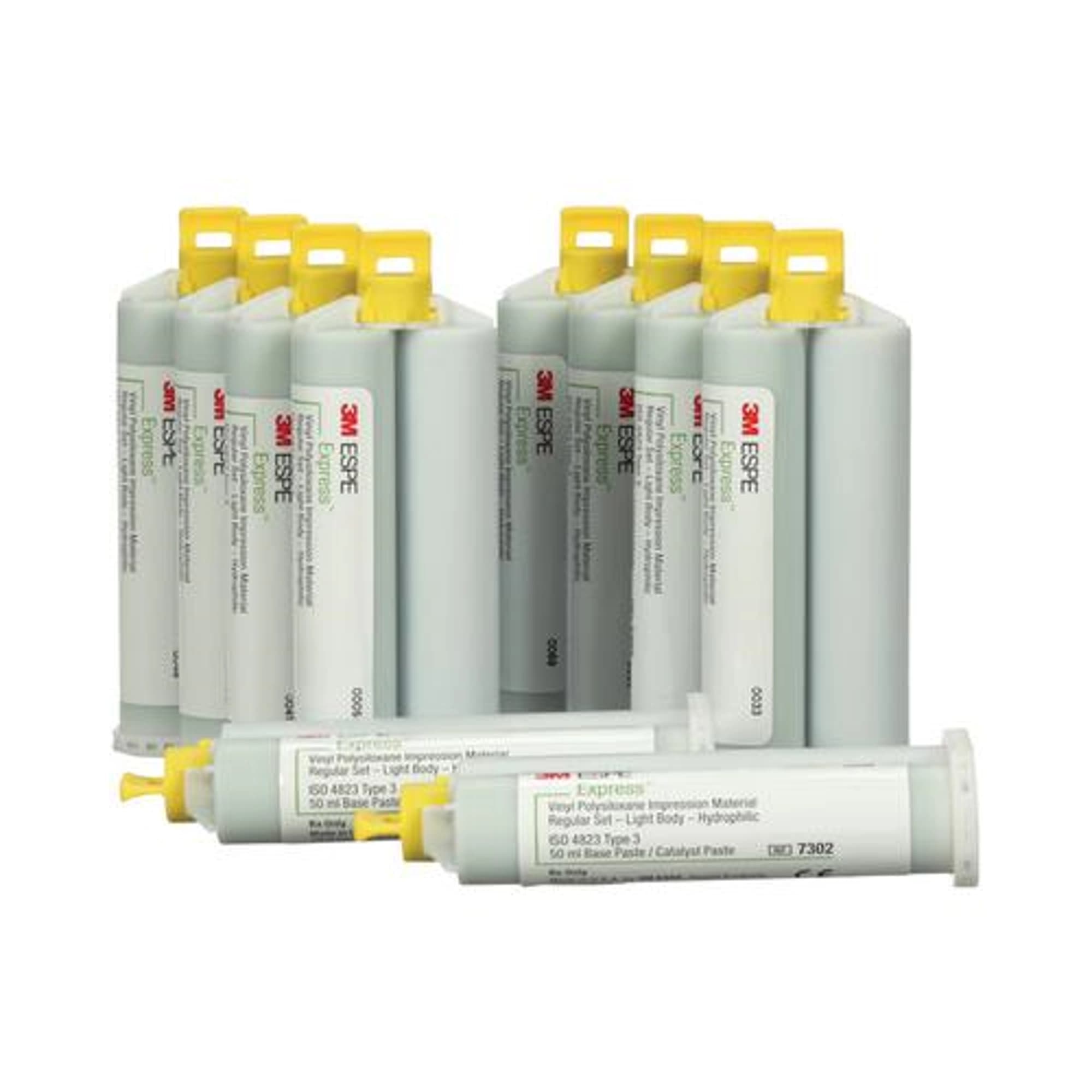 3M (Solventum) Express VPS Impression Material, Light Body, Regular Set, Green, 50 ml Cartridges, 10/Pk, 7302T thumbnail 2