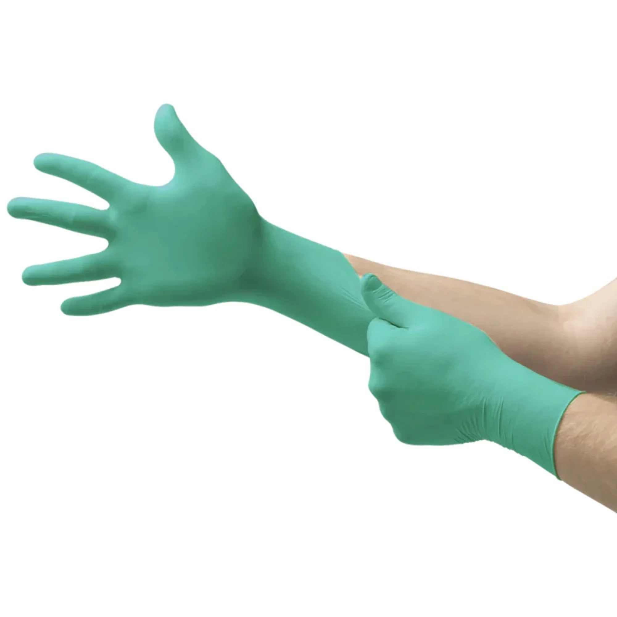 Microflex Neogard Touch 73-737 Neoprene Exam Gloves, Powder-Free, Latex-Free, Non-Sterile, X-Small, Green, 200/Box, 73737060 thumbnail 2
