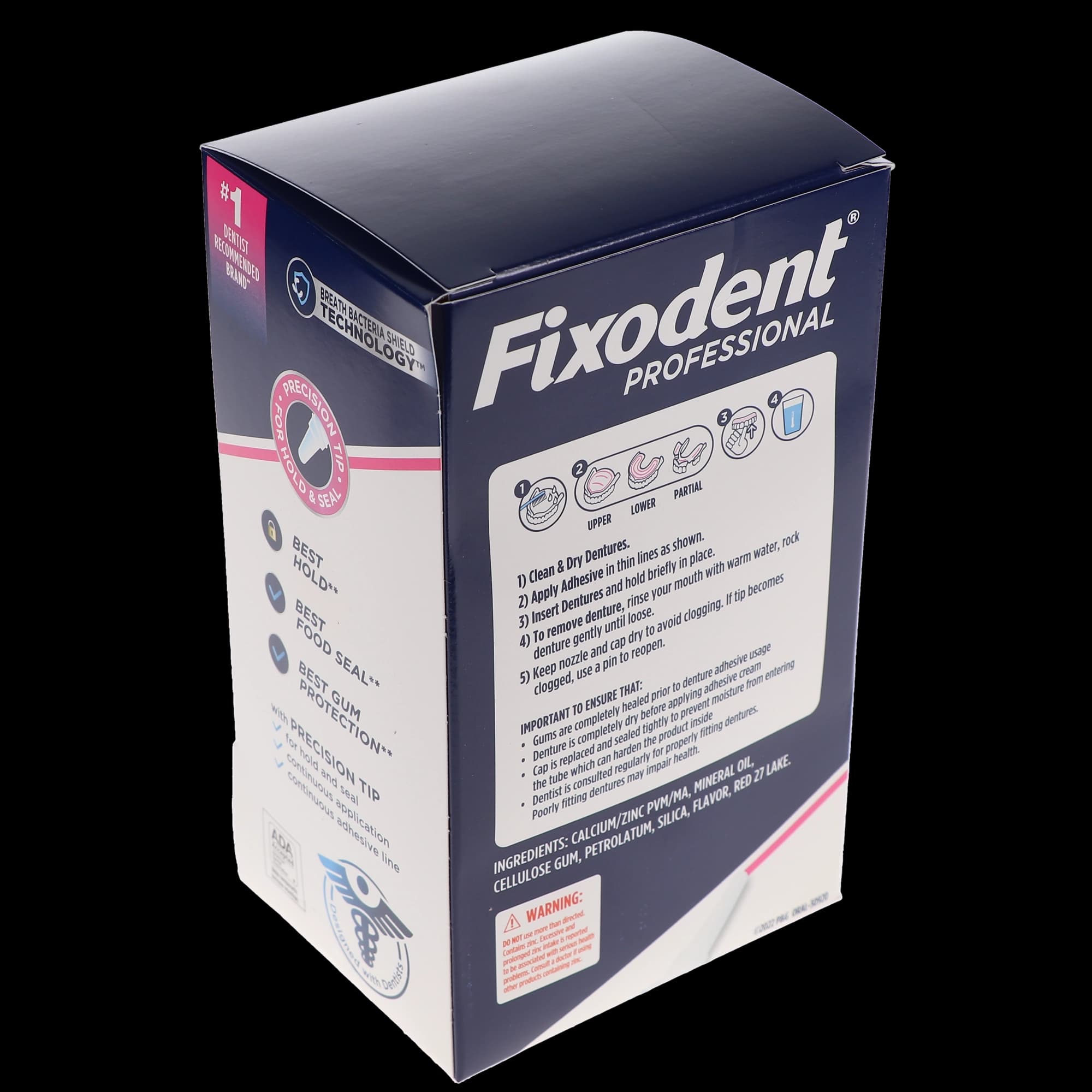 Fixodent Professional Ultimate Denture Adhesive Cream, 0.35 oz Tube, 50/Box, 80717506 thumbnail 3