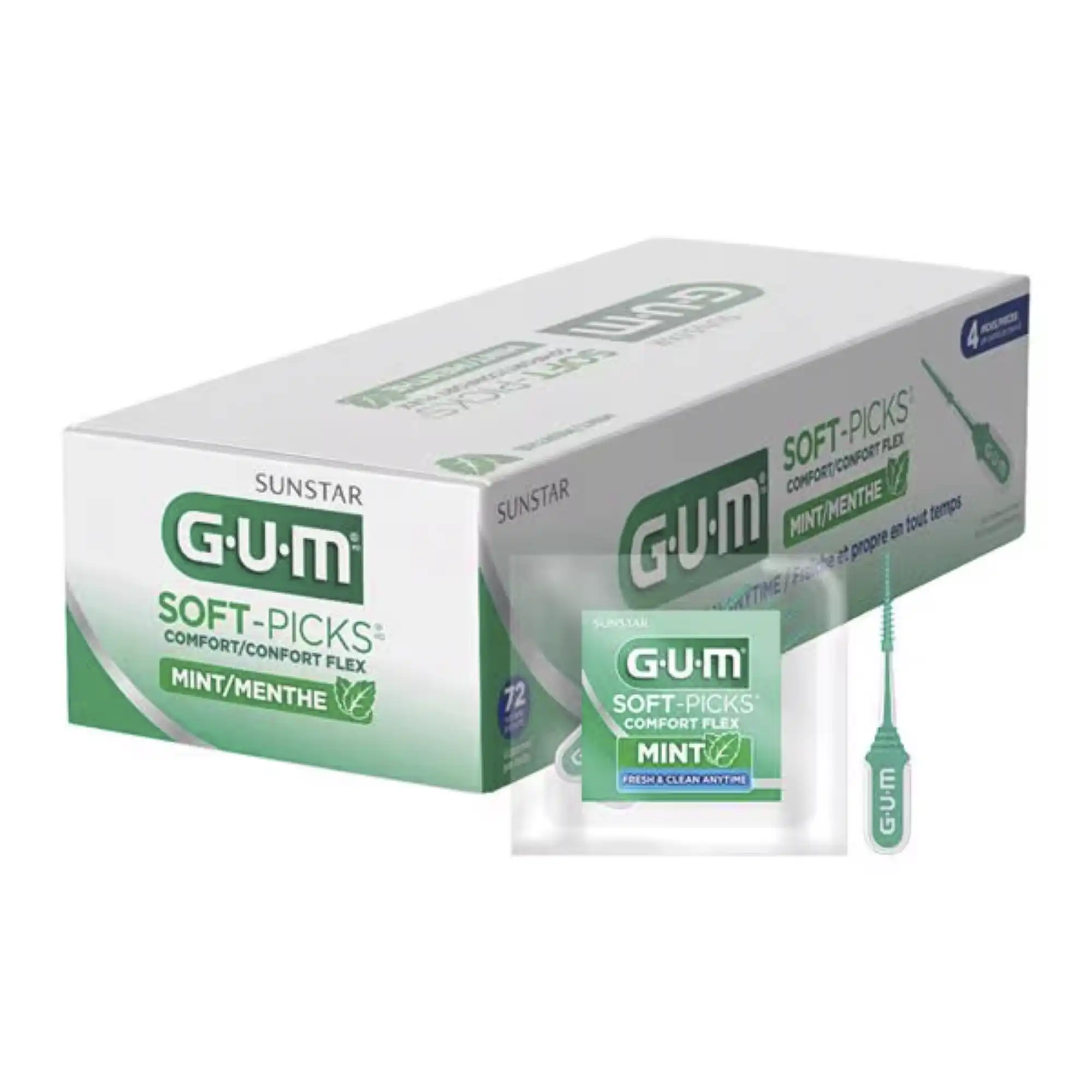 GUM Soft-Picks Comfort Flex Mint Interdental Cleaners, 4 Picks per Pack, 72 Packs per Box (288 Picks), 670P thumbnail 2