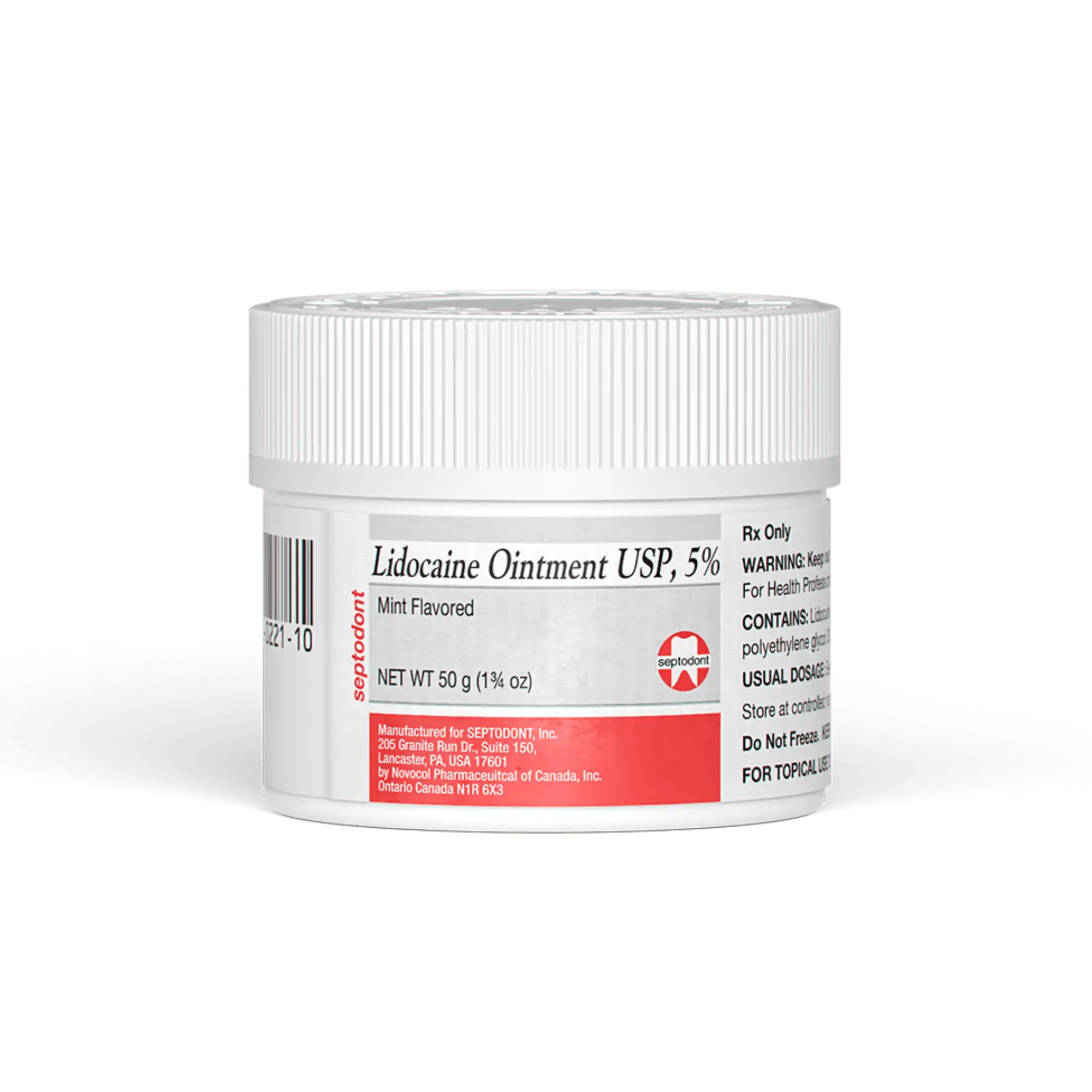 Septodont Lidocaine Topical Ointment, Mint Flavor, 50g Jar - Lidocaine Topical Ointment Mint 50g/Jar - Image 1