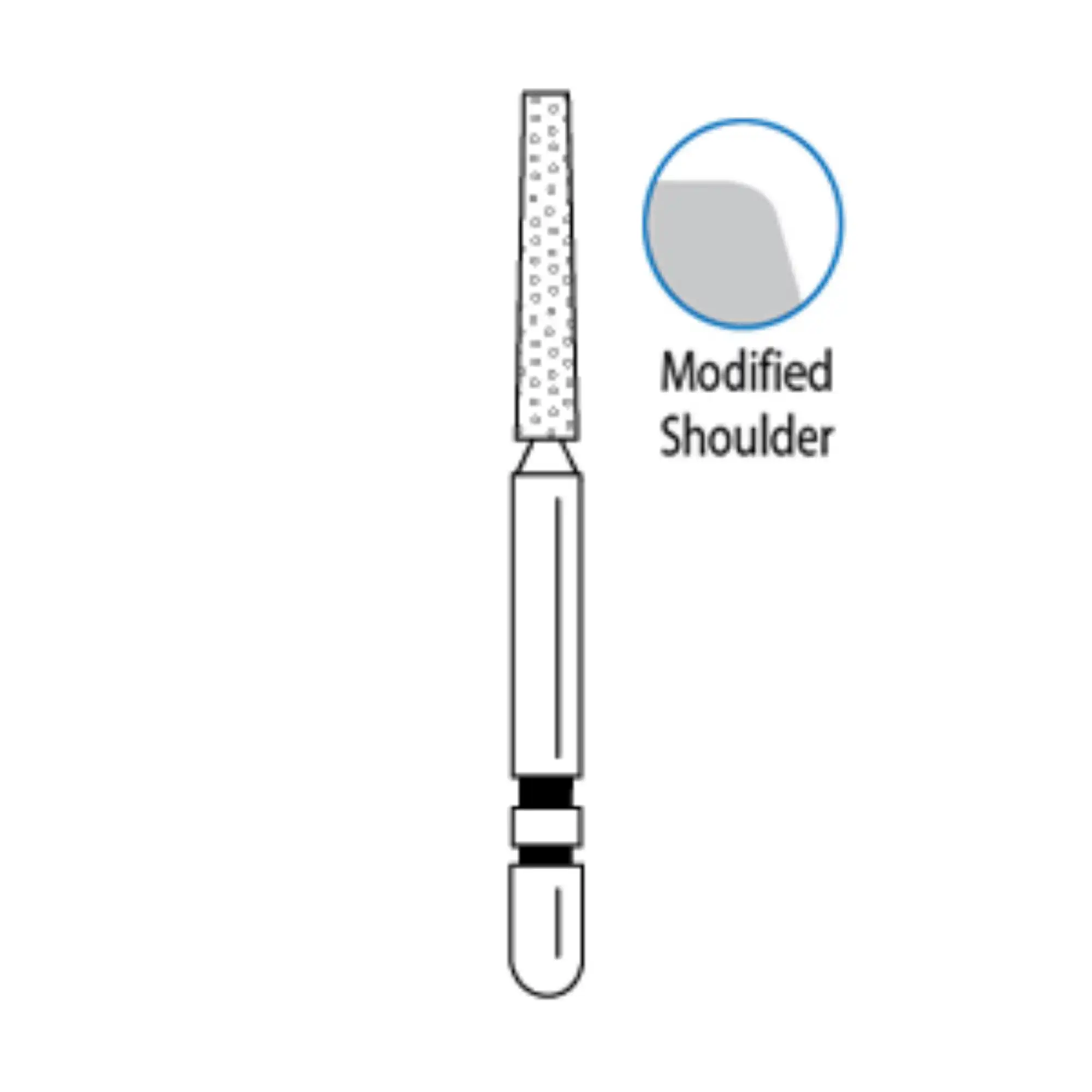 Premier Dental Two Striper Diamond Bur 722.8F KR, Fine Grit, Taper Flat End, Friction Grip, 5/Pk, #2015658 thumbnail 2