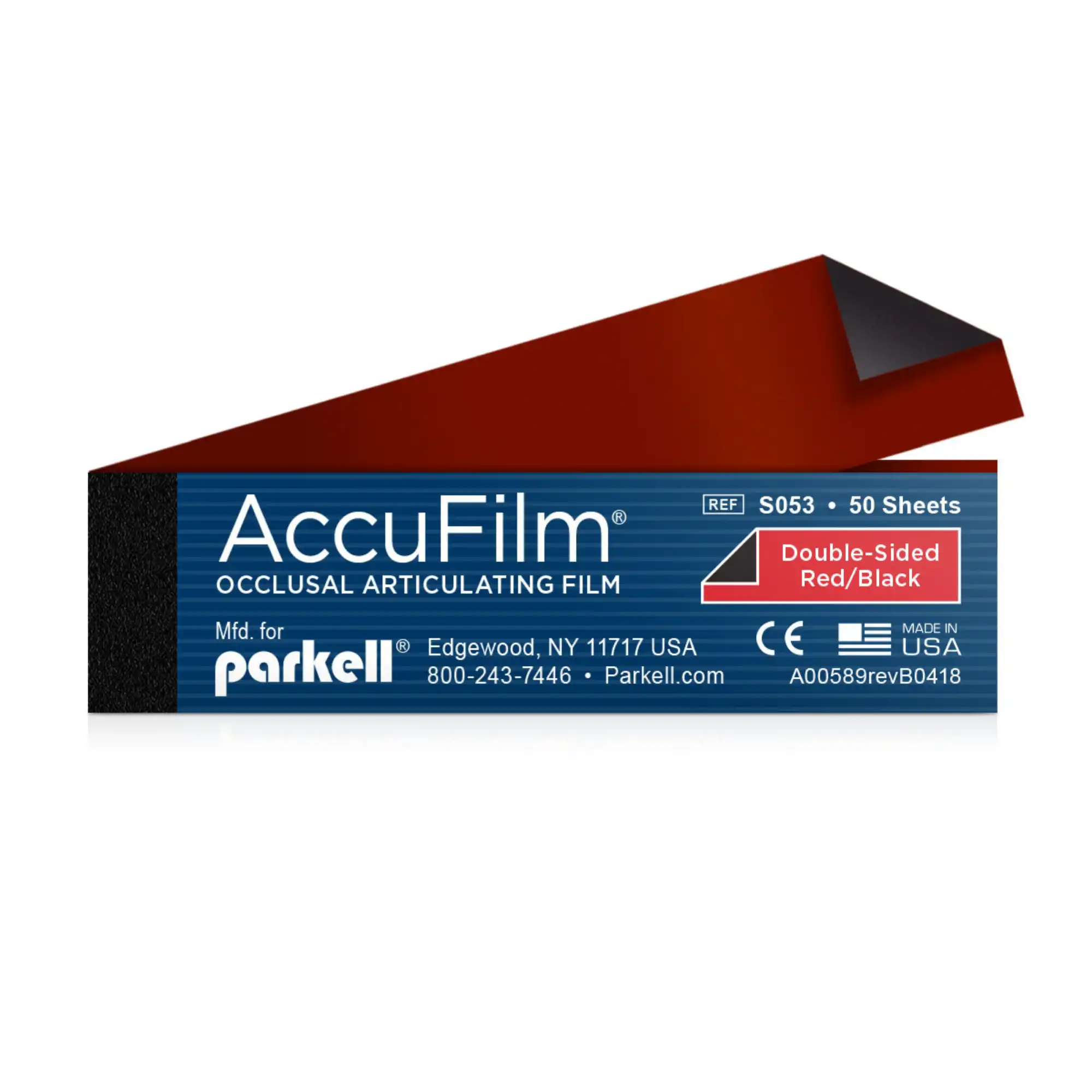 Parkell AccuFilm II Articulating Film, Red/Black, Double-Sided, 0.0008" (20-21 microns), 50 Sheets per Booklet, 5 Booklets per Box (250 Sheets Total) thumbnail 2