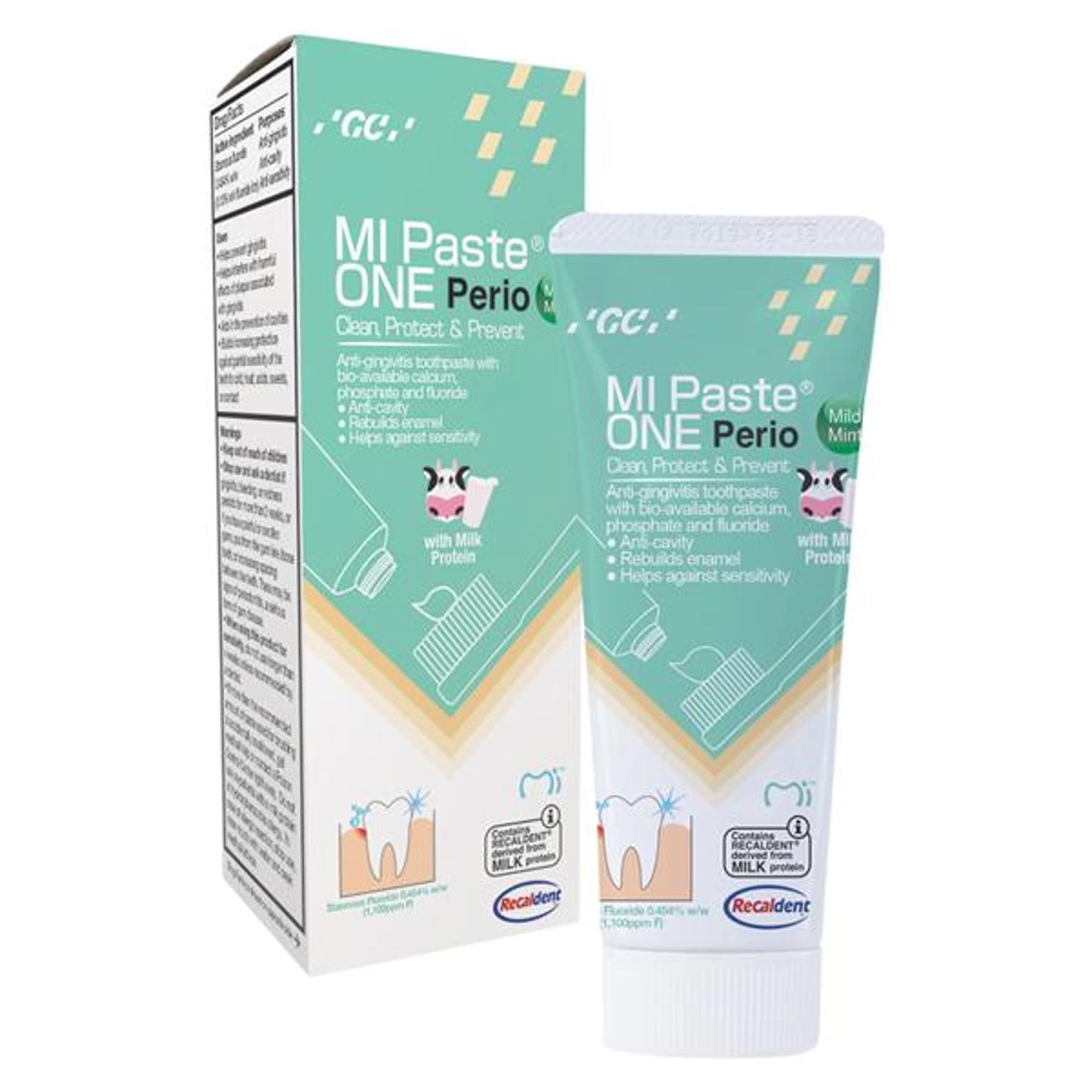 GC America MI Paste ONE Perio Anti-Gingivitis Toothpaste, Mild Mint, 42 g Tube, 10/Box, 437300 thumbnail 2