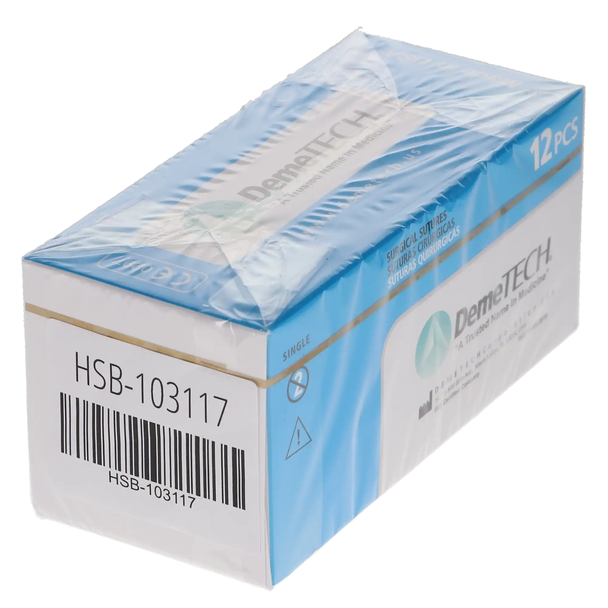 HSB Silk Suture, 4-0, Black, 45cm, 19mm 3/8 Circle Reverse Cutting Needle, 12/Bx thumbnail 4