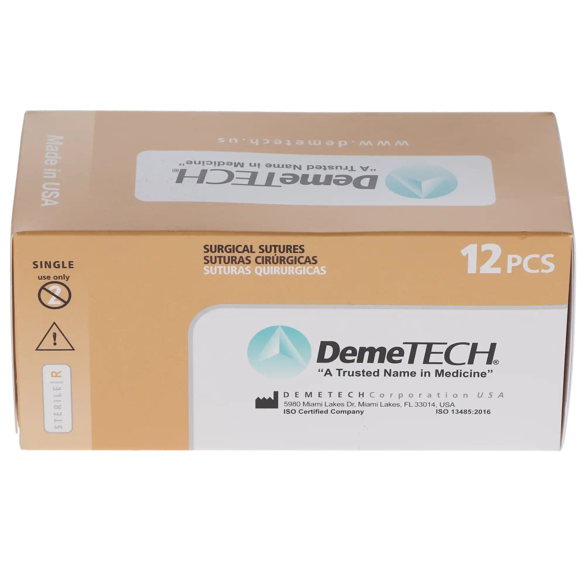 HSB Chromic Gut Suture, 4-0, 45cm, 15mm DX-8 1/2 Circle Reverse Cutting Needle, Brown, 12/Bx thumbnail 4