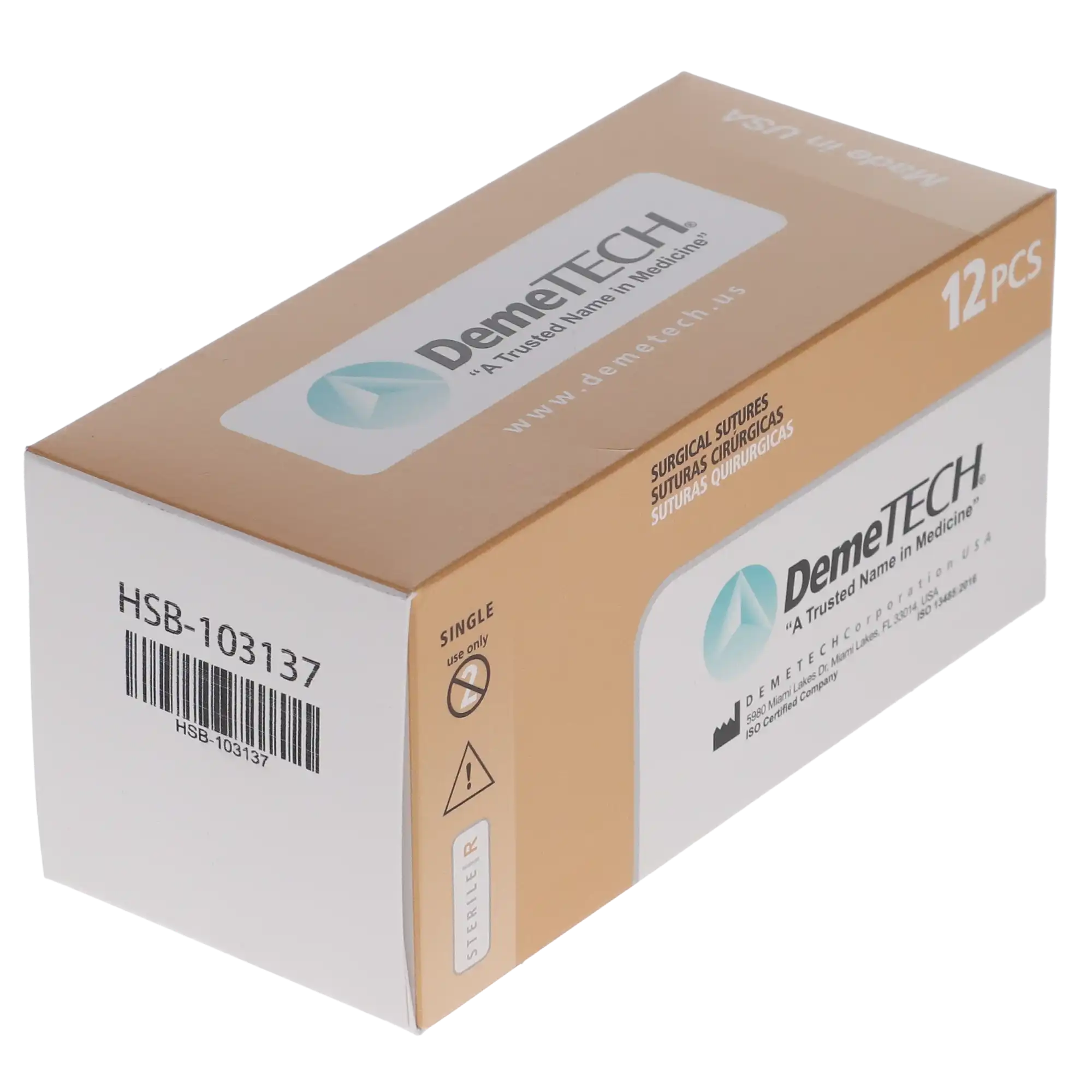HSB Chromic Gut Suture, 5-0, 45cm, 12mm DC-2 3/8 Circle Reverse Cutting, 12/Bx thumbnail 3
