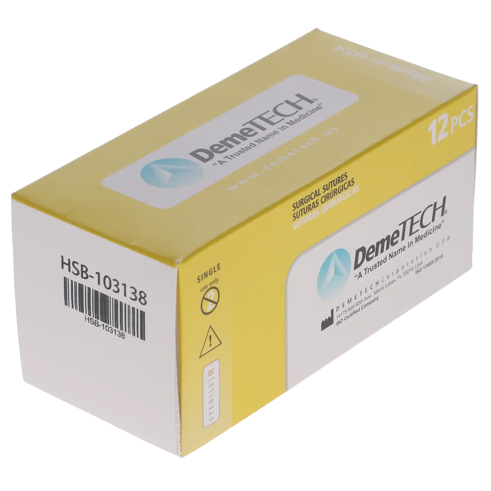 HSB Plain Gut Suture, 3/0, 45cm, 26mm 1/2 Circle Reverse Cutting Needle, Beige, 12/Bx thumbnail 3