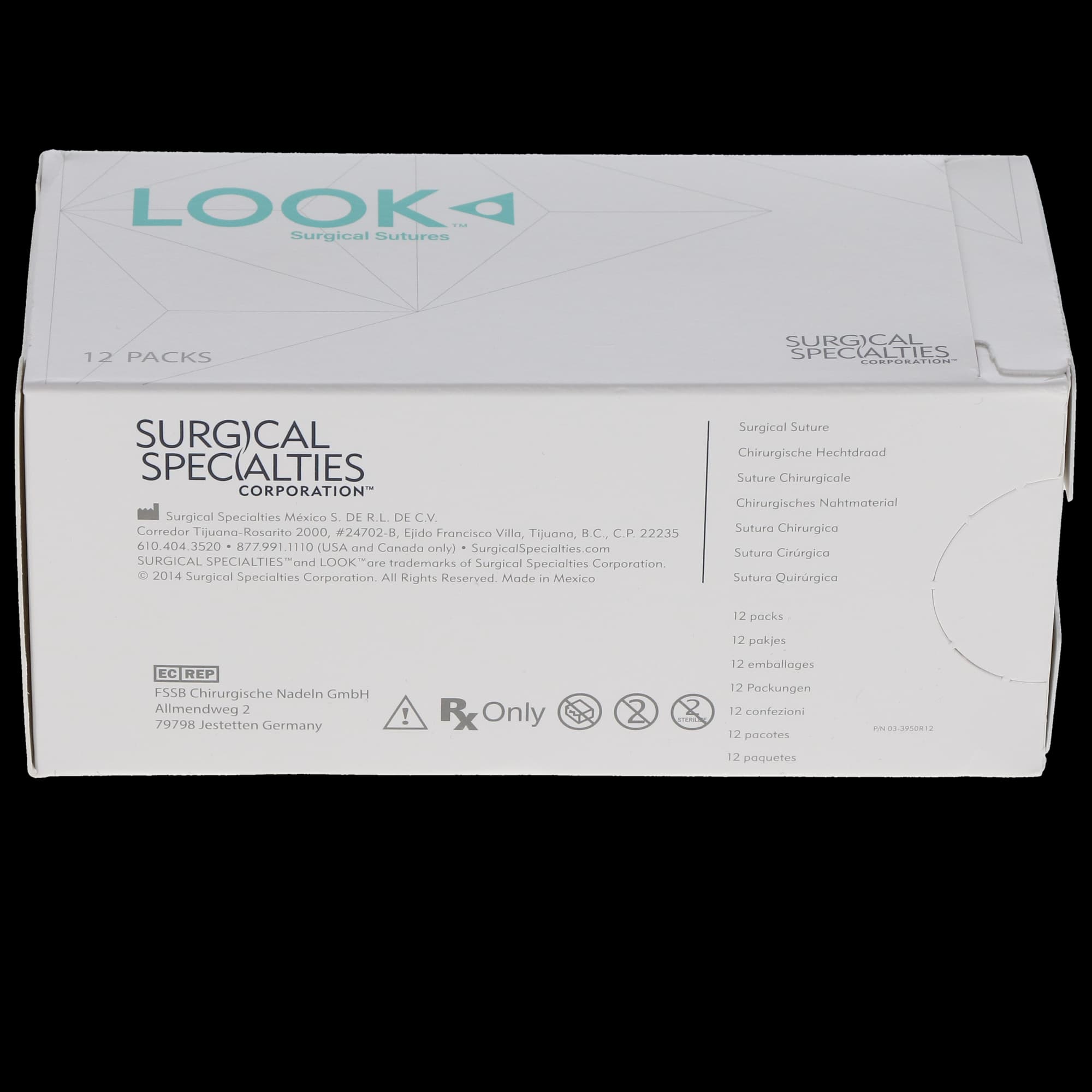 Look Sutures Chromic Gut, 3-0, 27", C6, 3/8 Circle Reverse Cutting, 12/Bx thumbnail 2