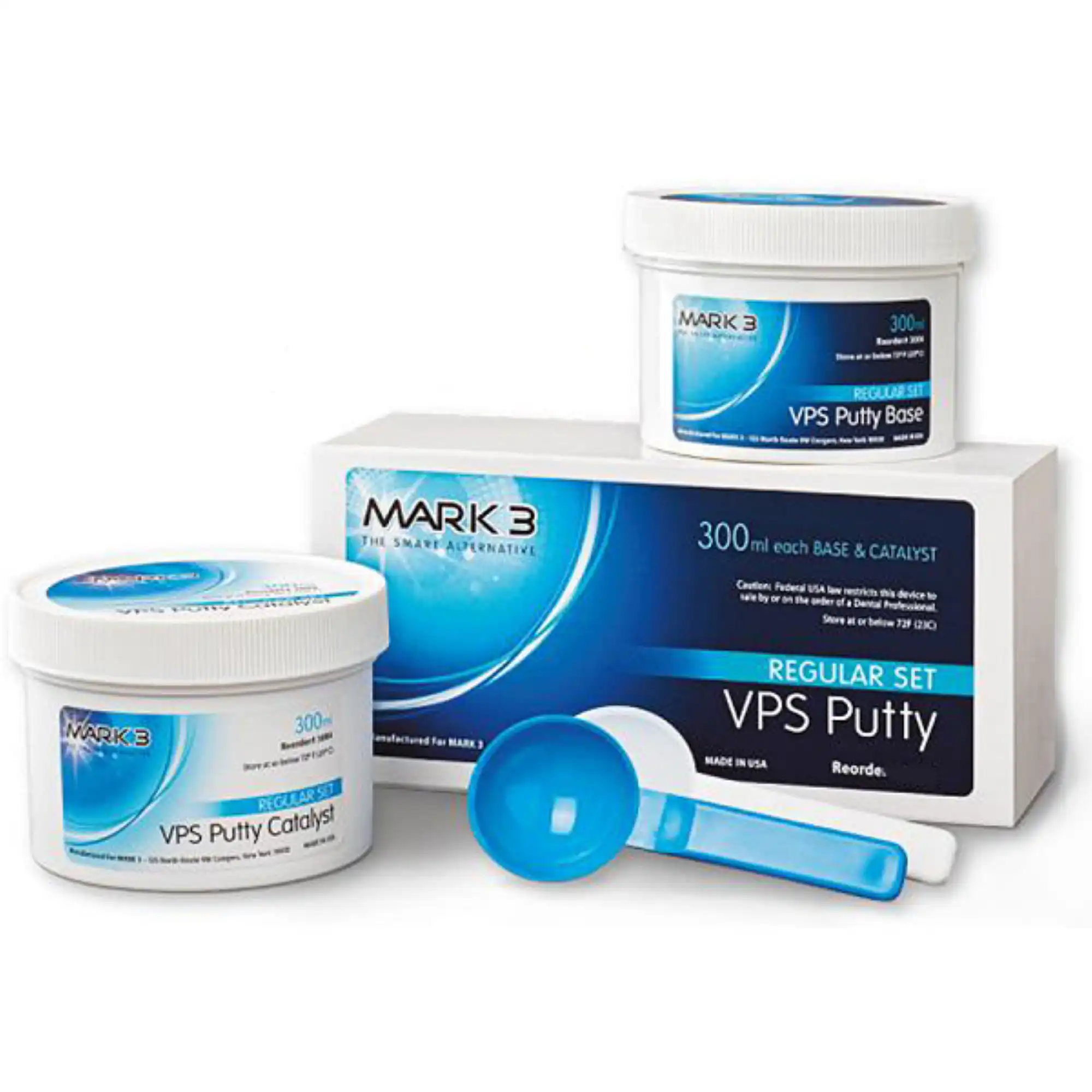 Mark3 VPS Putty Fast Set Impression Material, 300 ml Base & Catalyst, Fast Set, 3005 - Vps Putty Fast Set, 300 ML Base & Catalyst, 3005 - Image 1