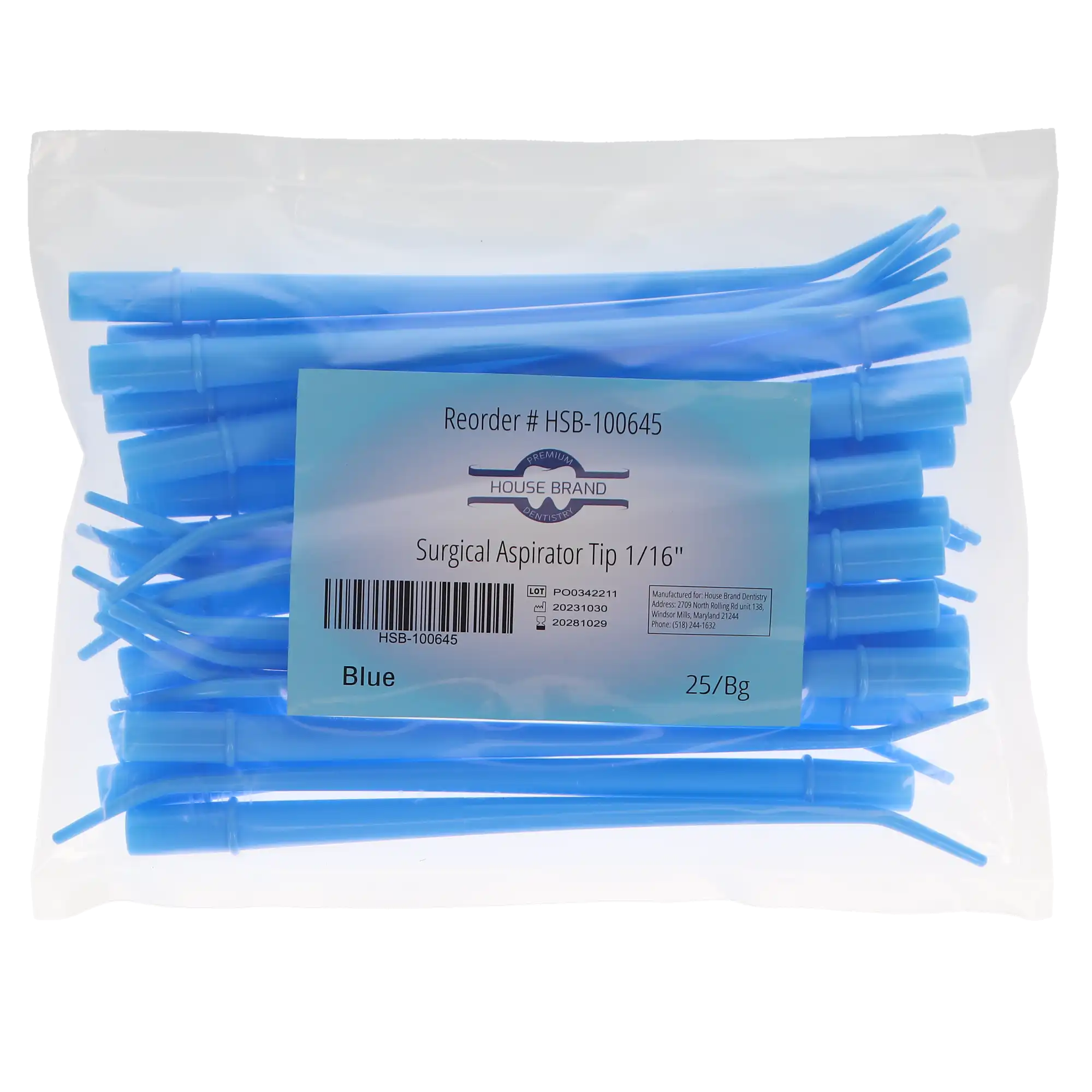 Disposable Surgical Aspirator Tips, Plastic, Small, 1/16", Blue, 25/Pk, 100645 thumbnail 4