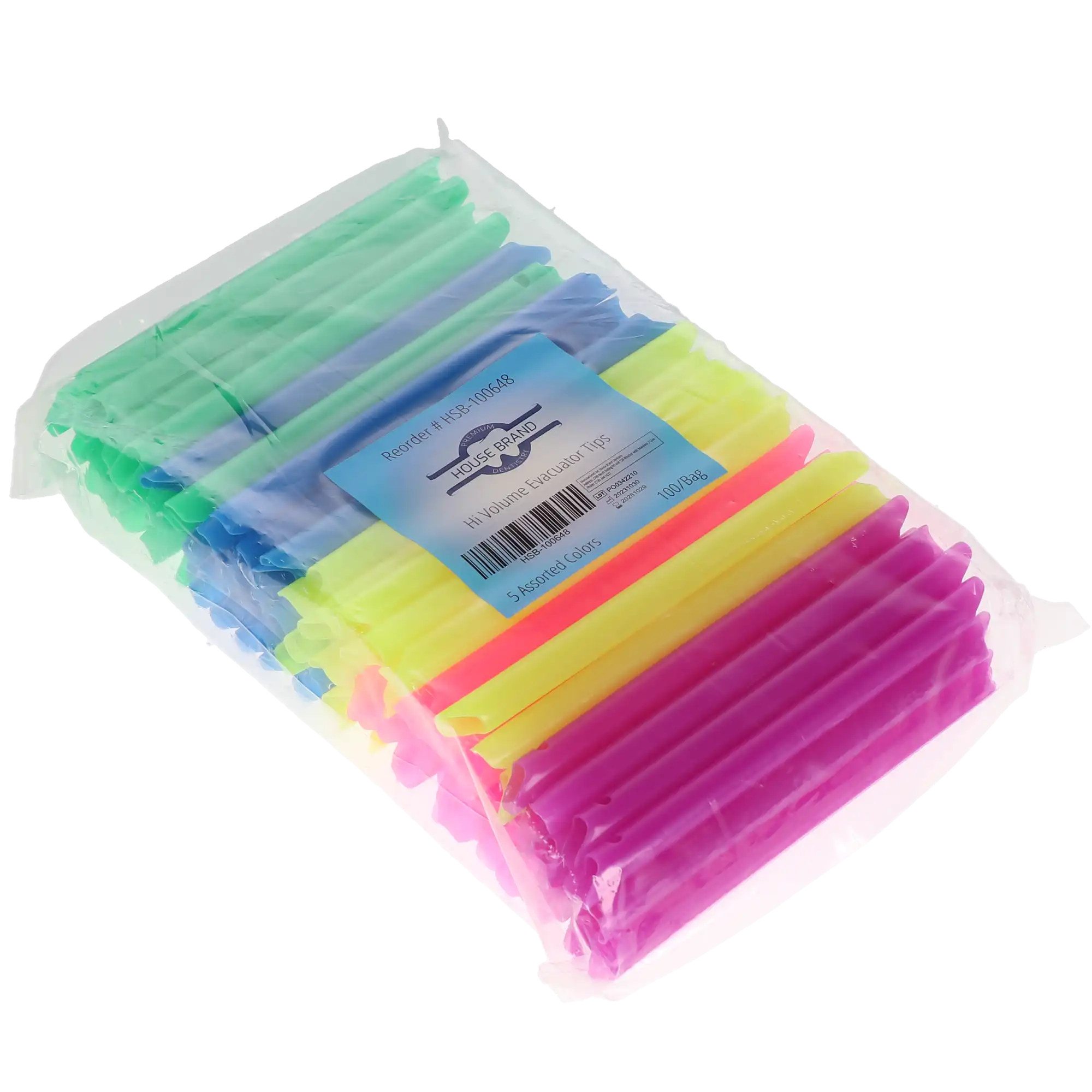 High-Volume Evacuator Tips, Assorted Colors, Vented/Non-Vented Combo, 100/Pk, 100648 thumbnail 3