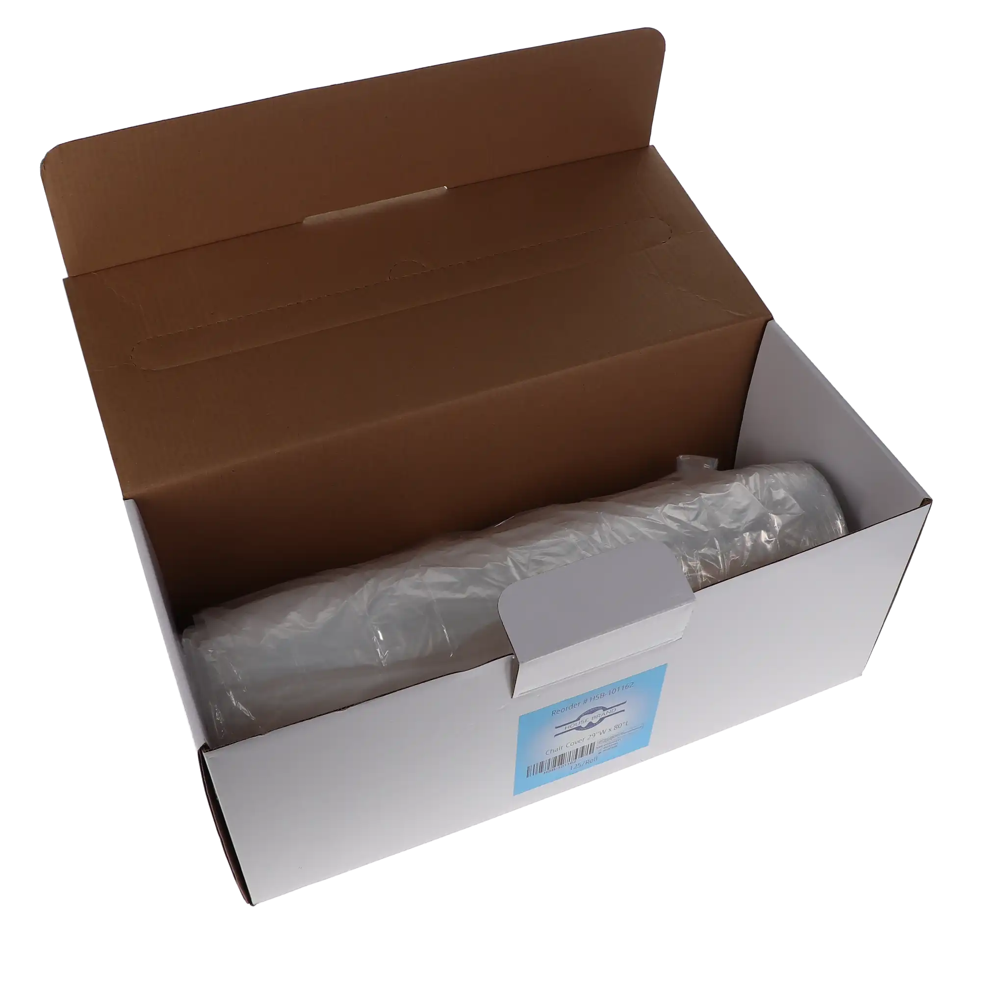 Chair Covers / Sleeves, Full, 29" x 80", Clear, Roll, 125/Pk, 101162 thumbnail 2