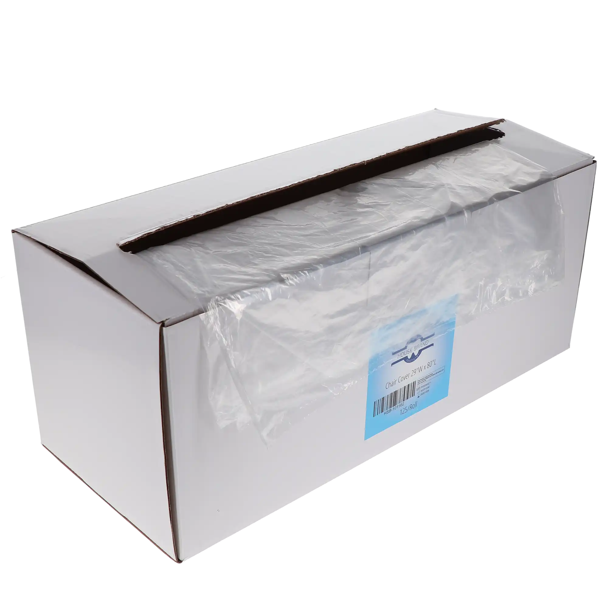 Chair Covers / Sleeves, Full, 29" x 80", Clear, Roll, 125/Pk, 101162 thumbnail 4