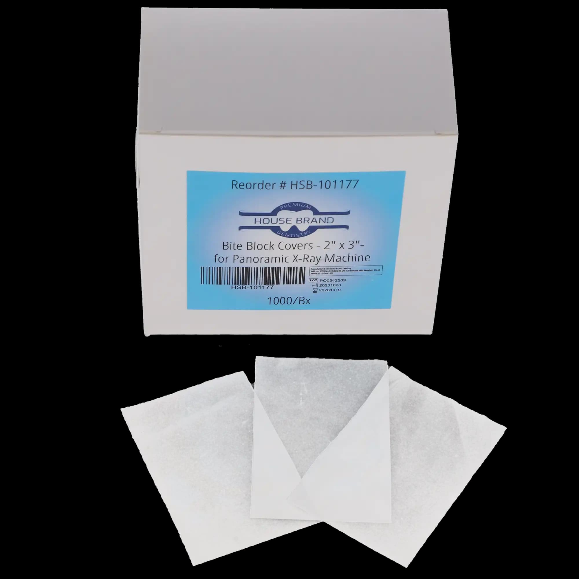 Panoramic Bite Block Covers, 2" x 3", 1000/Pk, 101177 thumbnail 3