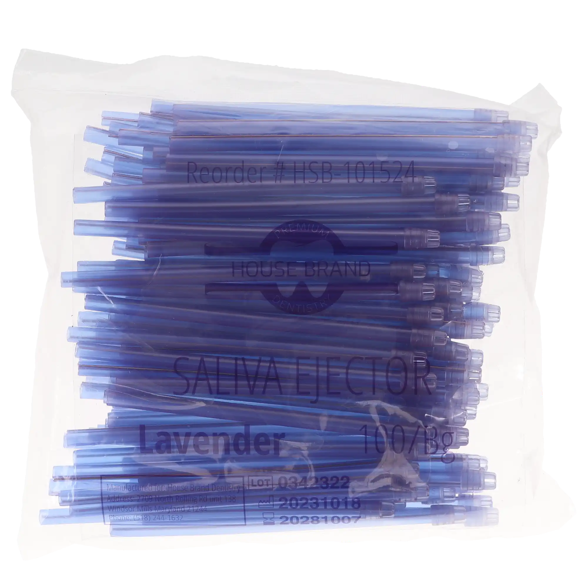 Saliva Ejector, Lavender, 100/Bag, 101524 thumbnail 4