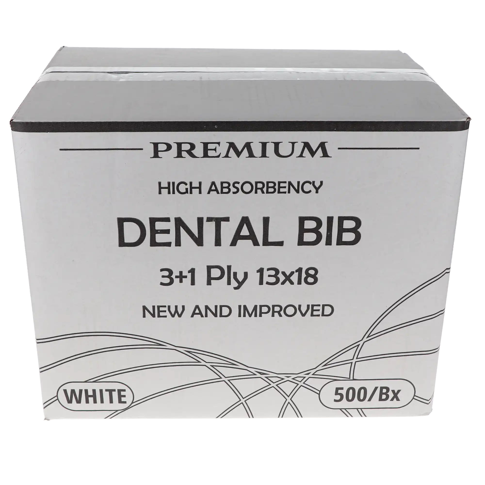 Disposable Patient Bibs, 3+1 Ply, 13" x 18", White, 500/Pack, 109231 thumbnail 3