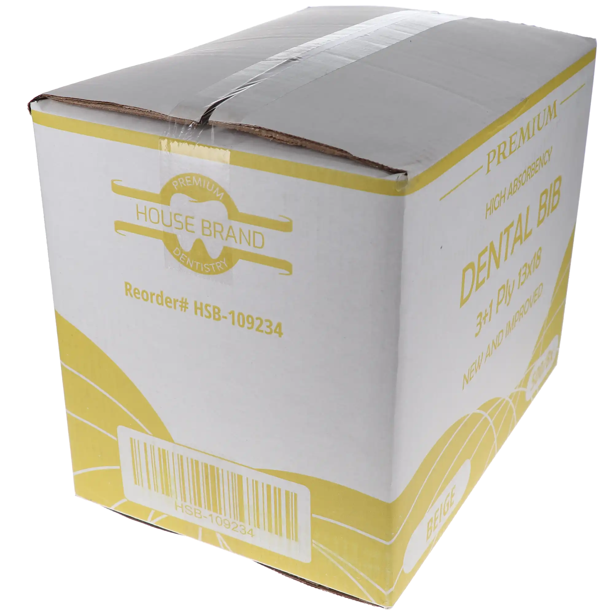 Disposable Patient Bibs, 3+1 Ply, 13" x 18", Beige, 500/Pk, 109234 thumbnail 3