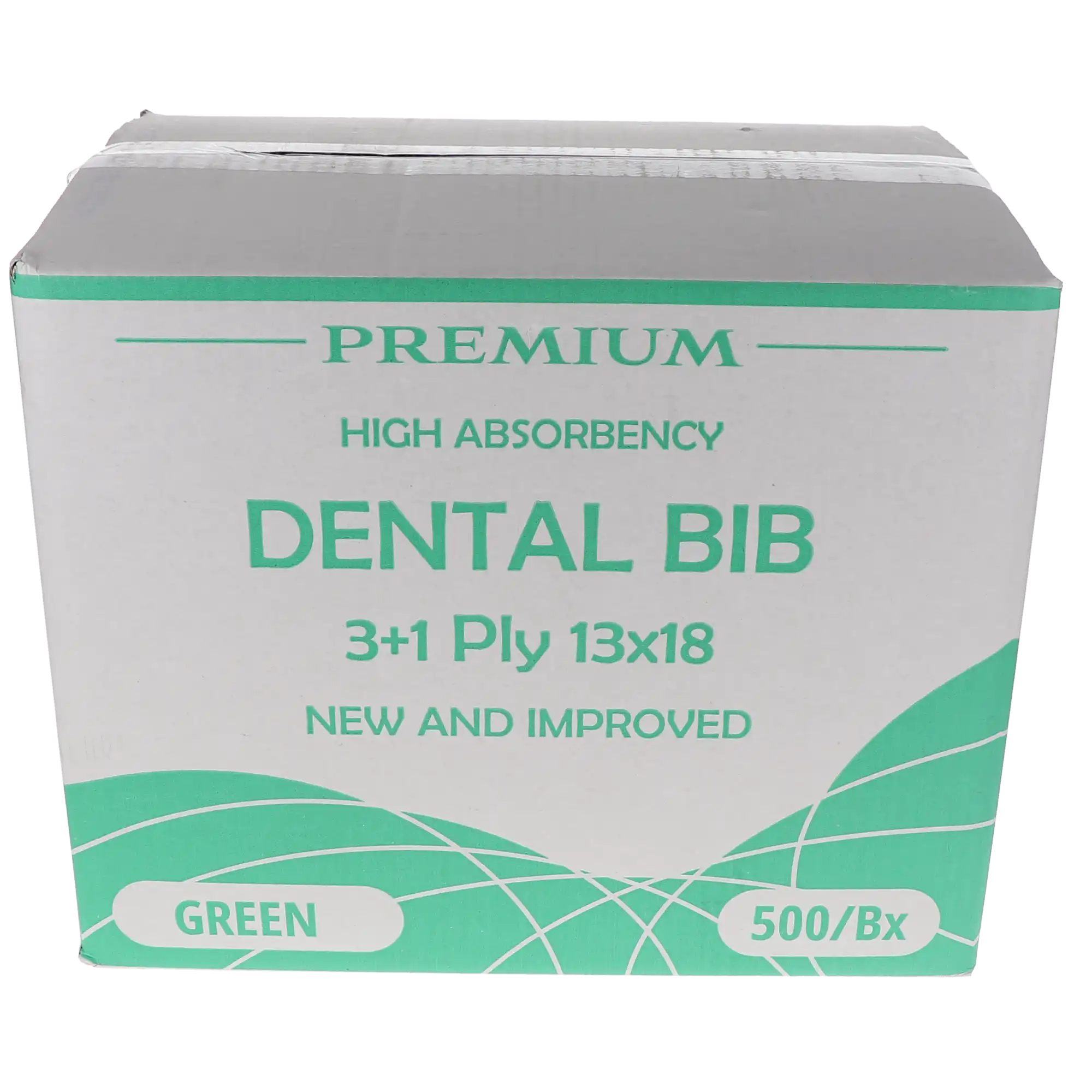Disposable Patient Bibs, 3+1 Ply, 13" x 18", Green, 500/Pk, 109235 thumbnail 3