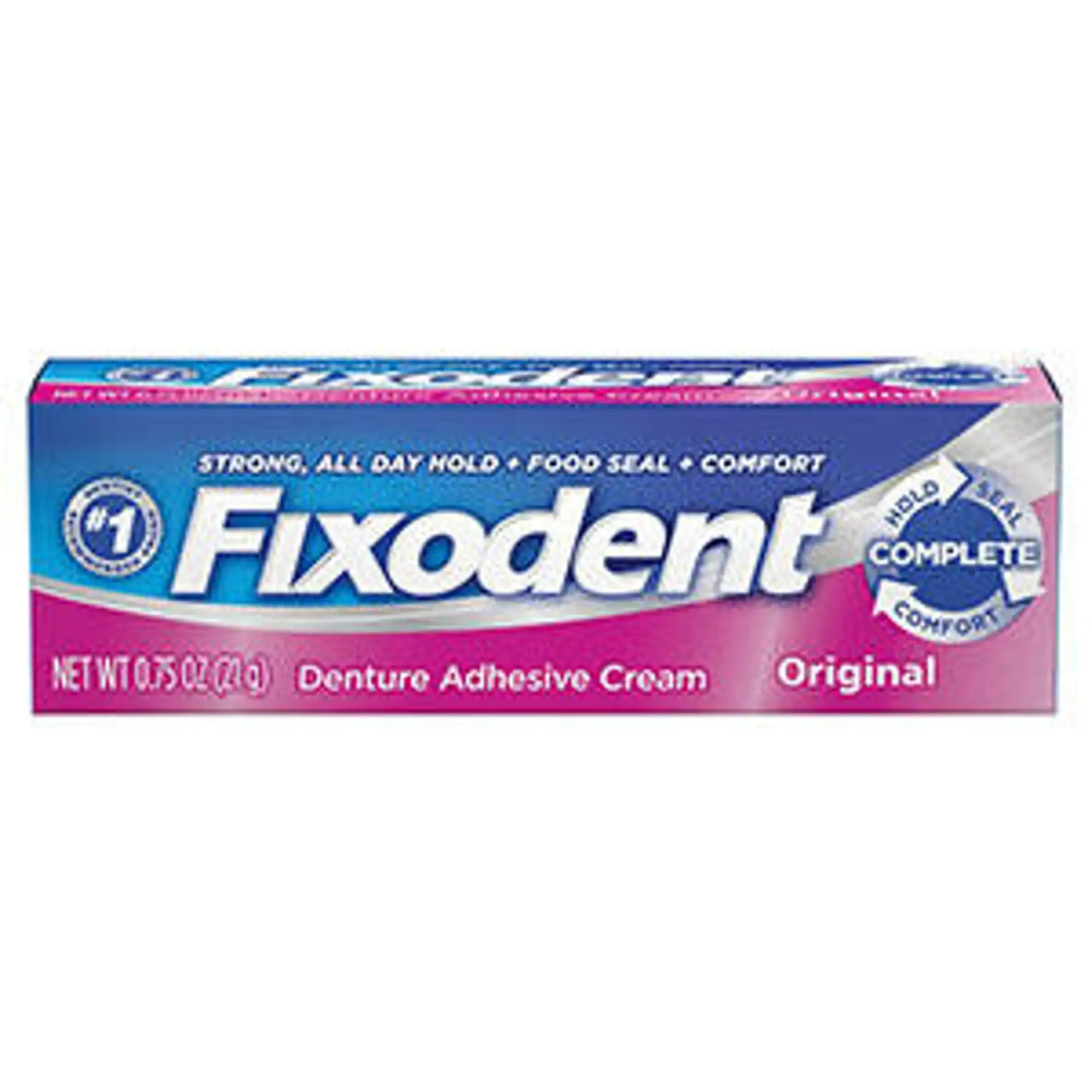 Fixodent Denture Adhesive Cream, Original, 0.75 oz Tube, 24/Case - P&G - Fixodent Denture Adhesive .75oz 24/Case - Image 1