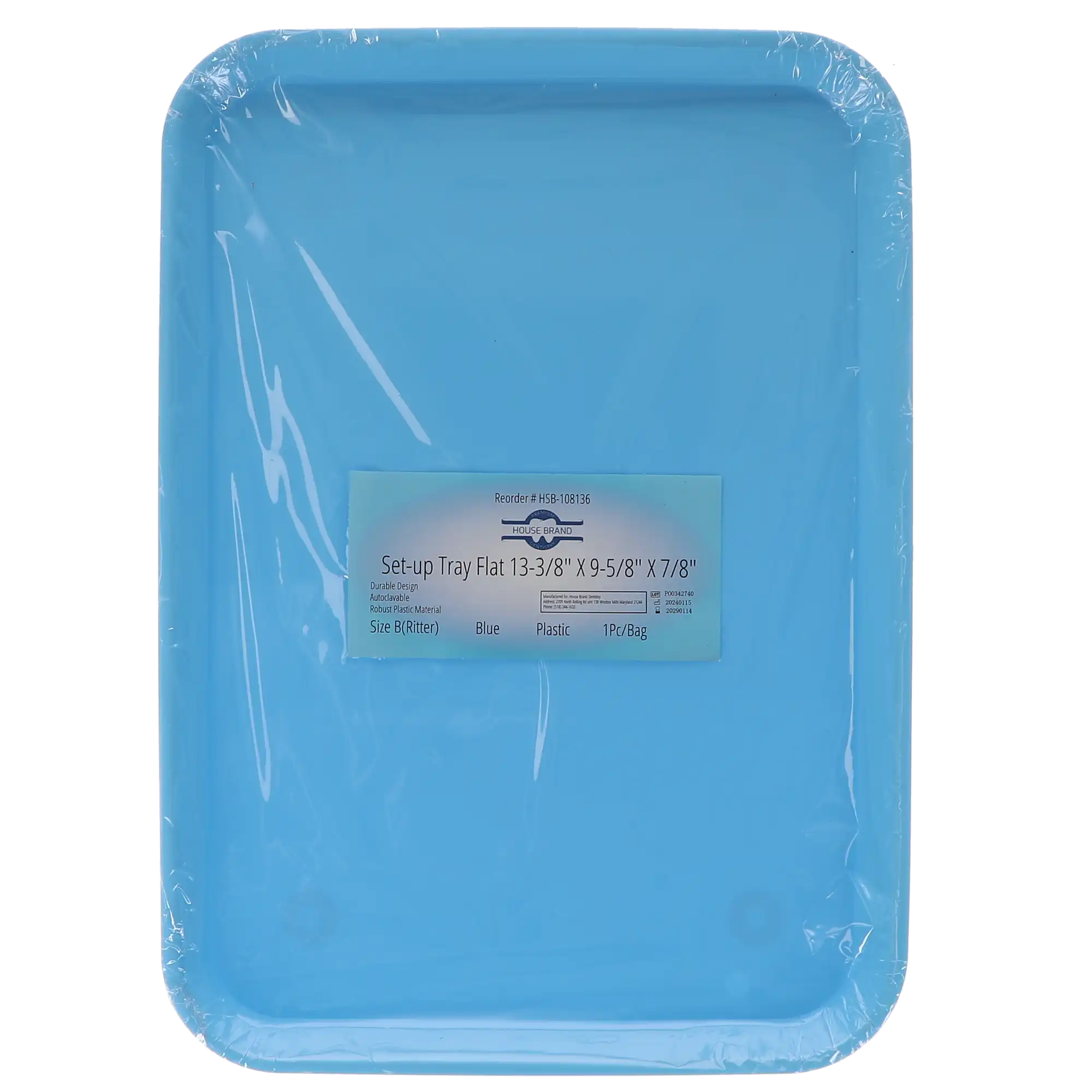 Set-Up Plastic Flat Trays, # B, Blue, 1/Pk, 108136 thumbnail 4