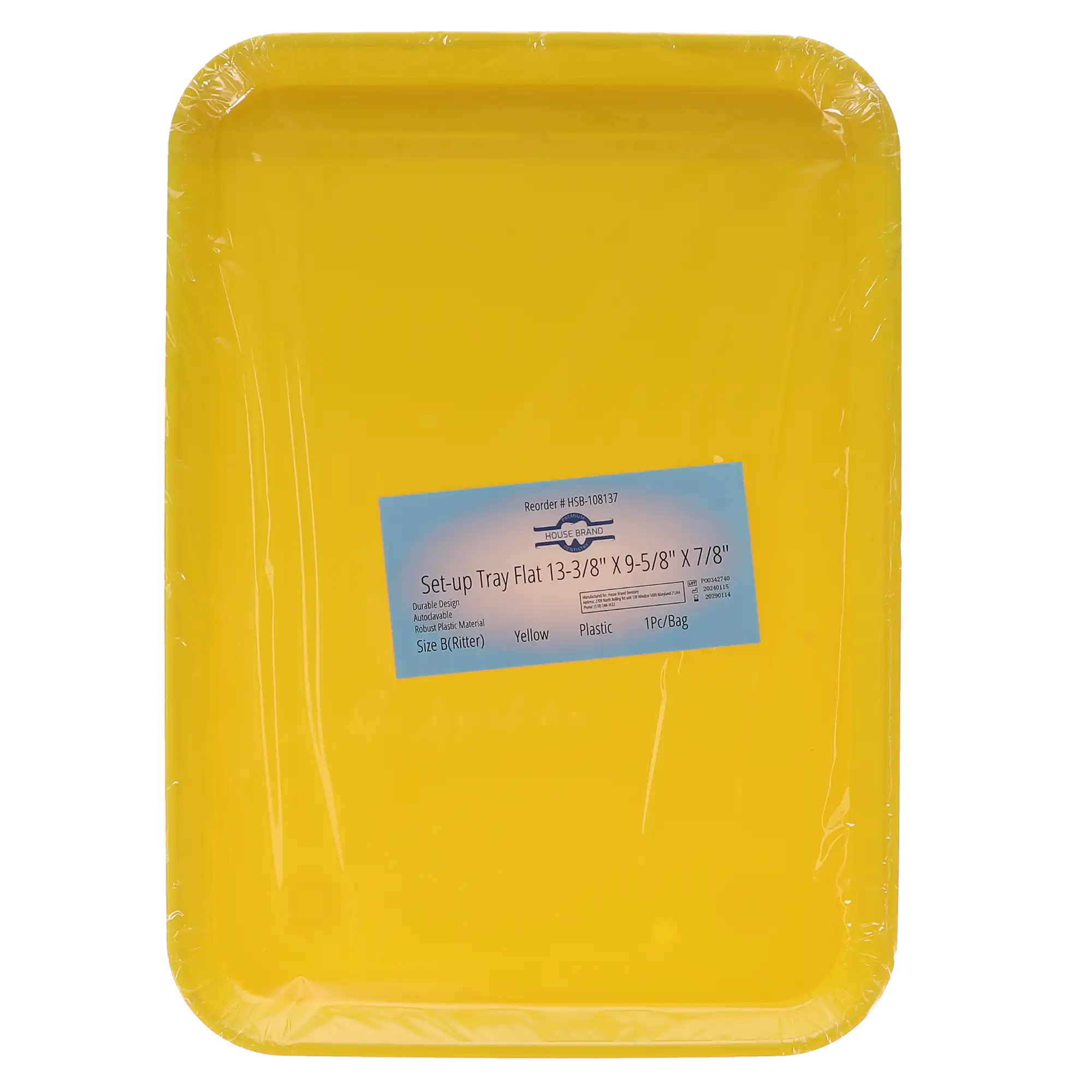 Set-Up Plastic Flat Trays, # B, Yellow, 1/Pk, 108137 thumbnail 4