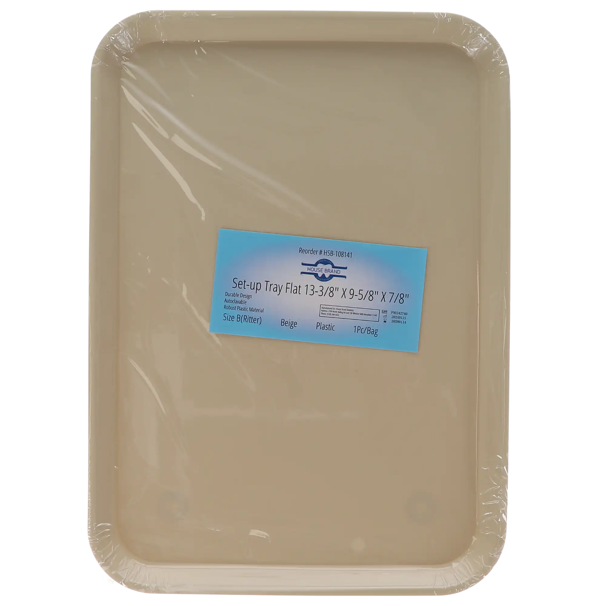 Set-Up Plastic Flat Trays, # B, Beige, 1/Pk, 108141 thumbnail 4