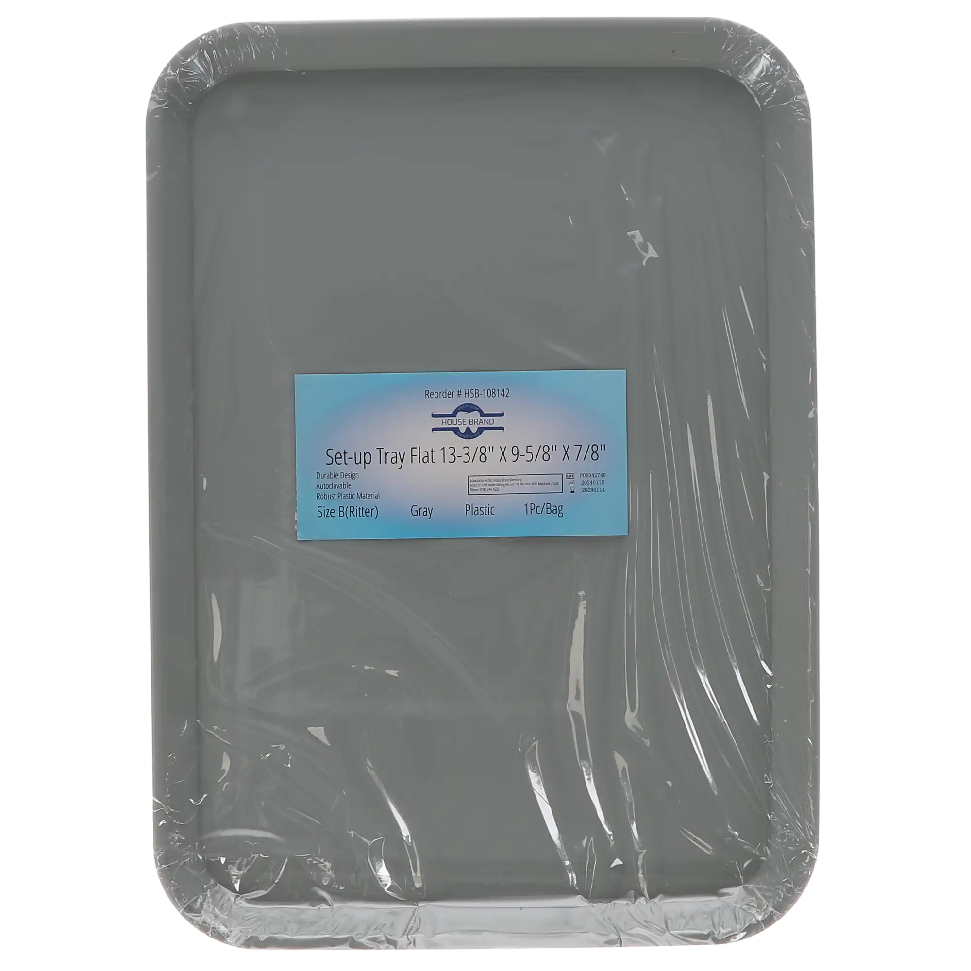 Set-Up Plastic Flat Trays, # B, Gray, 1/Pk, 108142 thumbnail 4