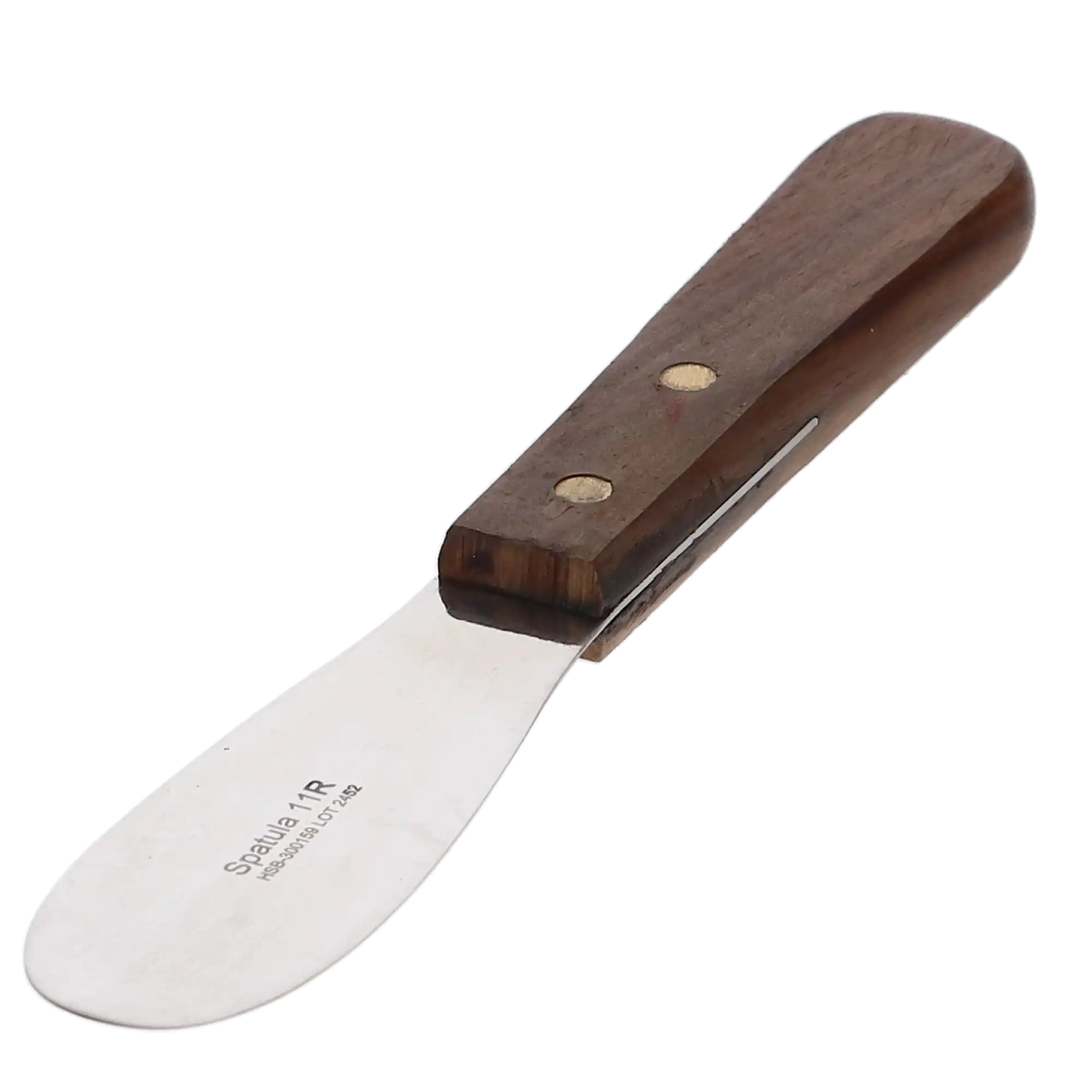 HSB Plaster Spatula #11R, Flexible, Flat, 3-1/2", Stainless Steel Blade, Wooden Handle, 1/Pk, 300159 thumbnail 2