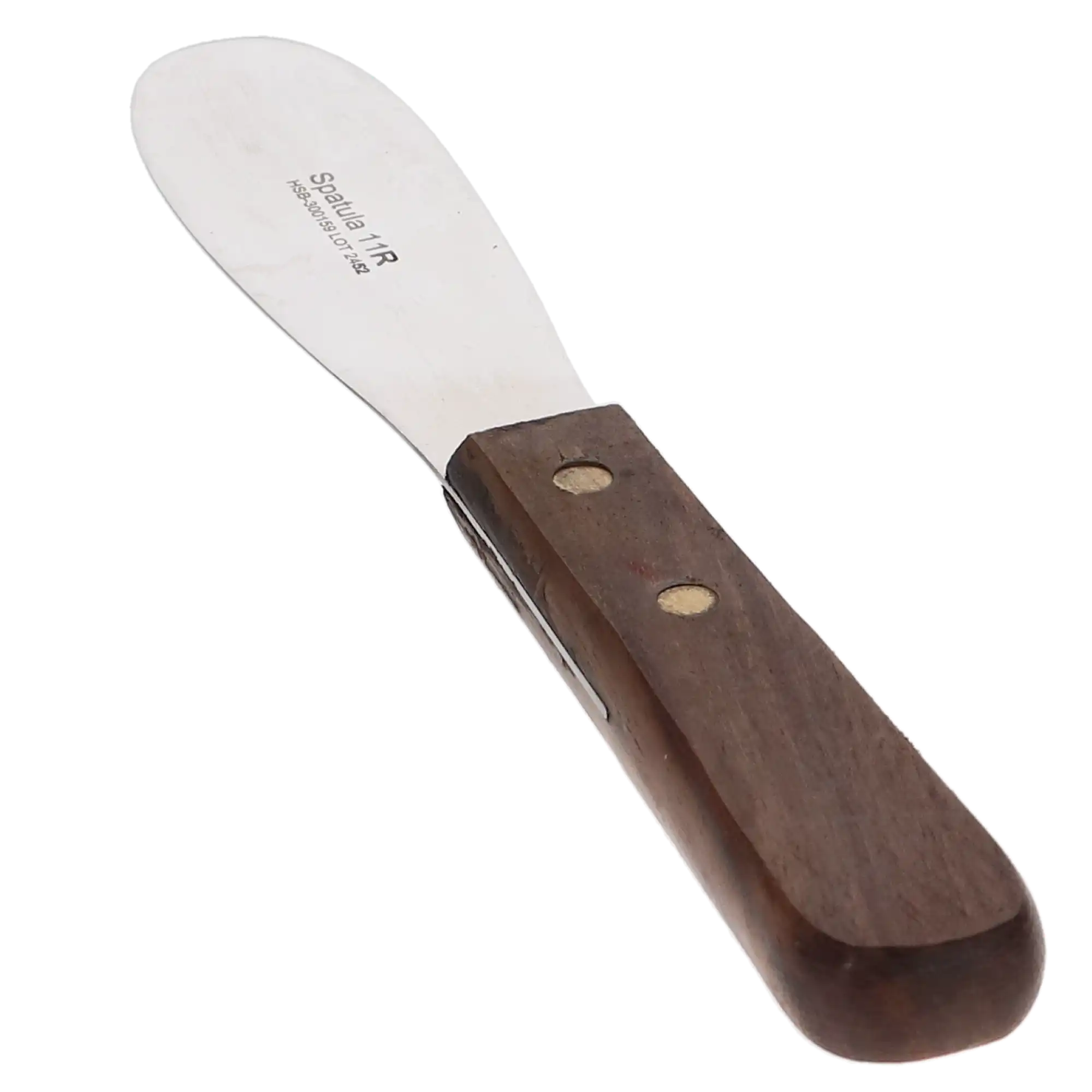 HSB Plaster Spatula #11R, Flexible, Flat, 3-1/2", Stainless Steel Blade, Wooden Handle, 1/Pk, 300159 thumbnail 3