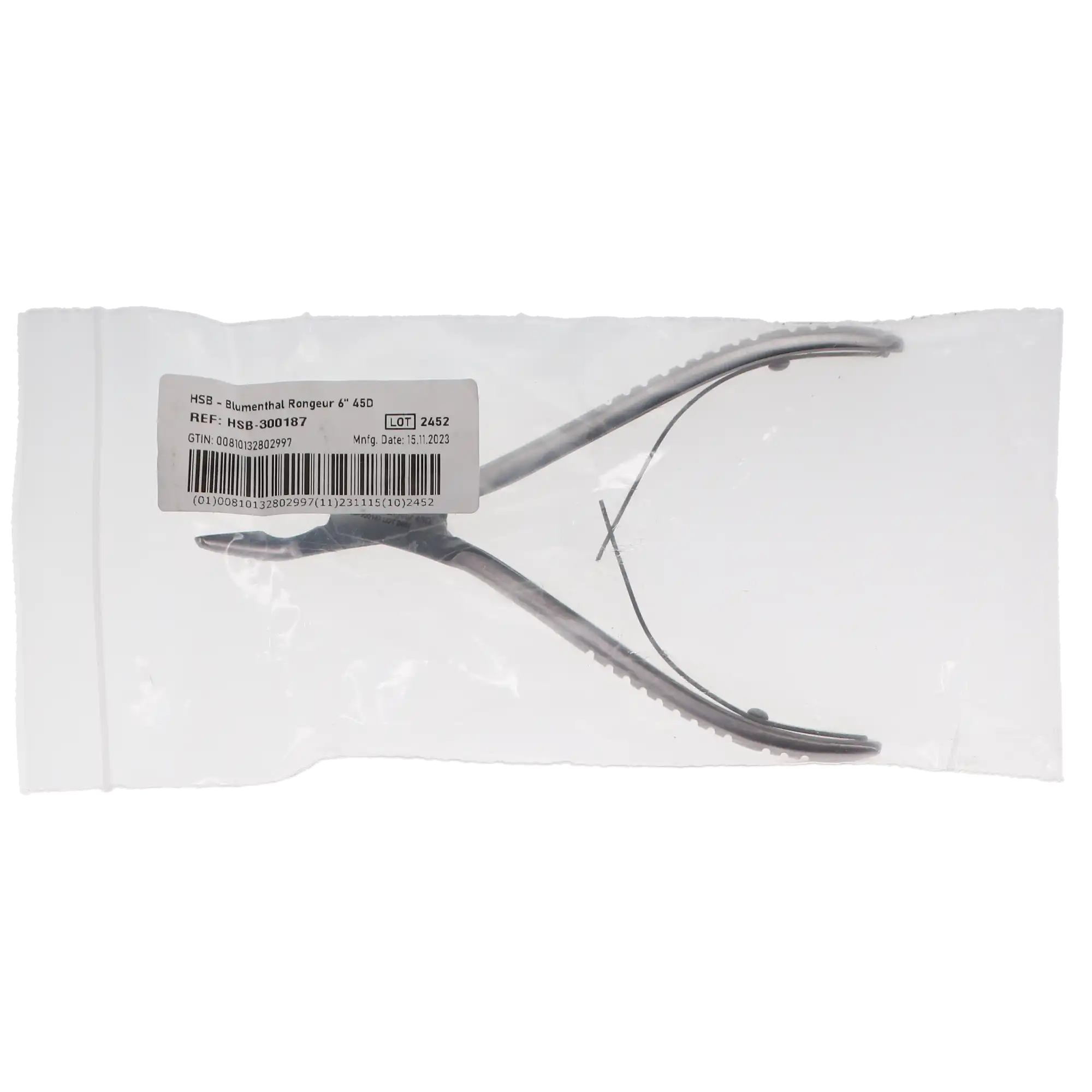 Blumenthal Bone Rongeur, 6", 45 Degrees, 300187 thumbnail 4