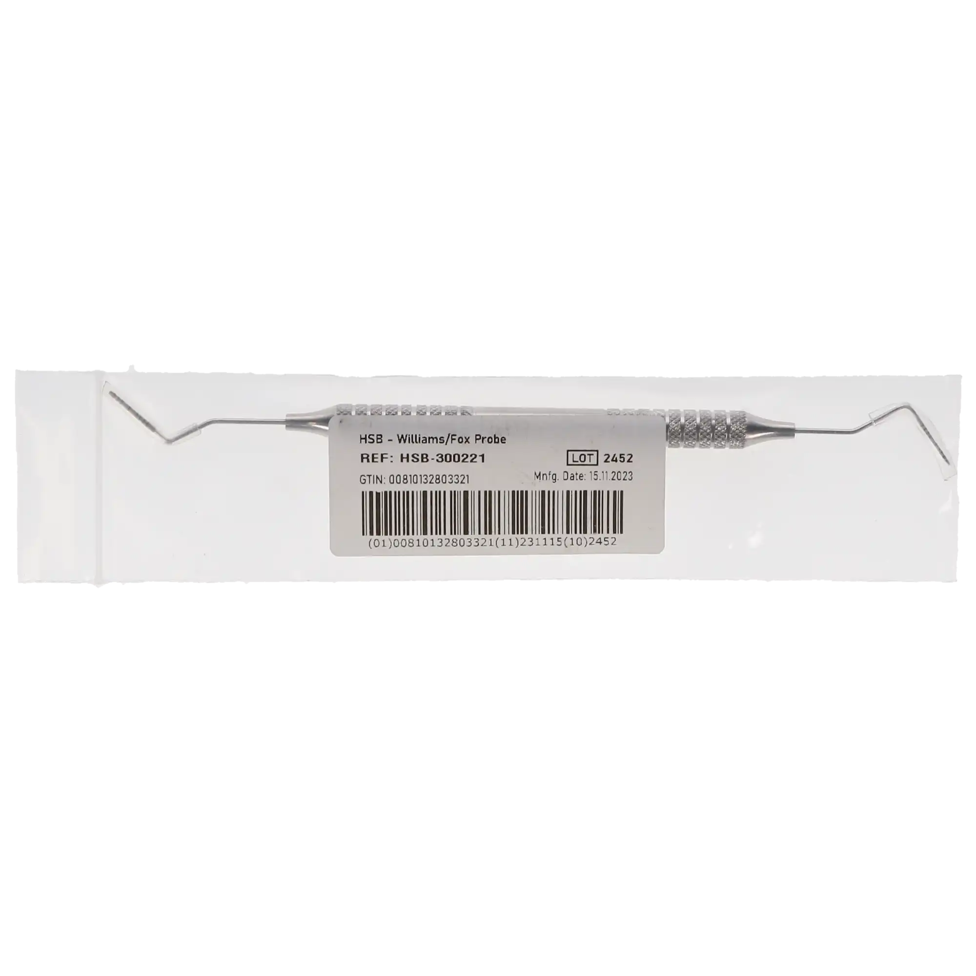 Periodontal Probe, Double-Ended, Williams/Fox, 1/Pk, 300221 thumbnail 4