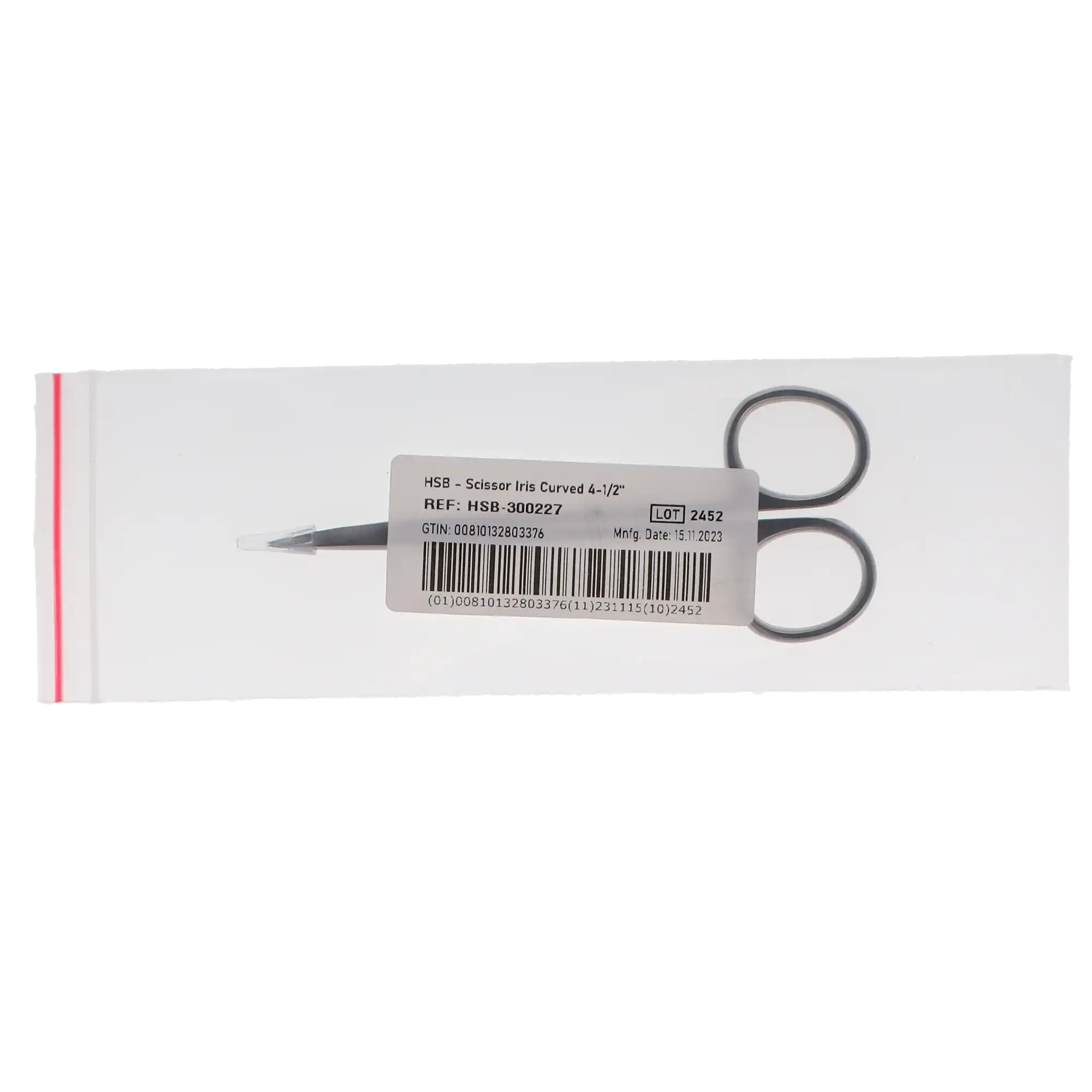 Iris Gum Scissors, 4.5" (11.5 cm), Curved, Stainless Steel, 1/Pk, 300227 thumbnail 4