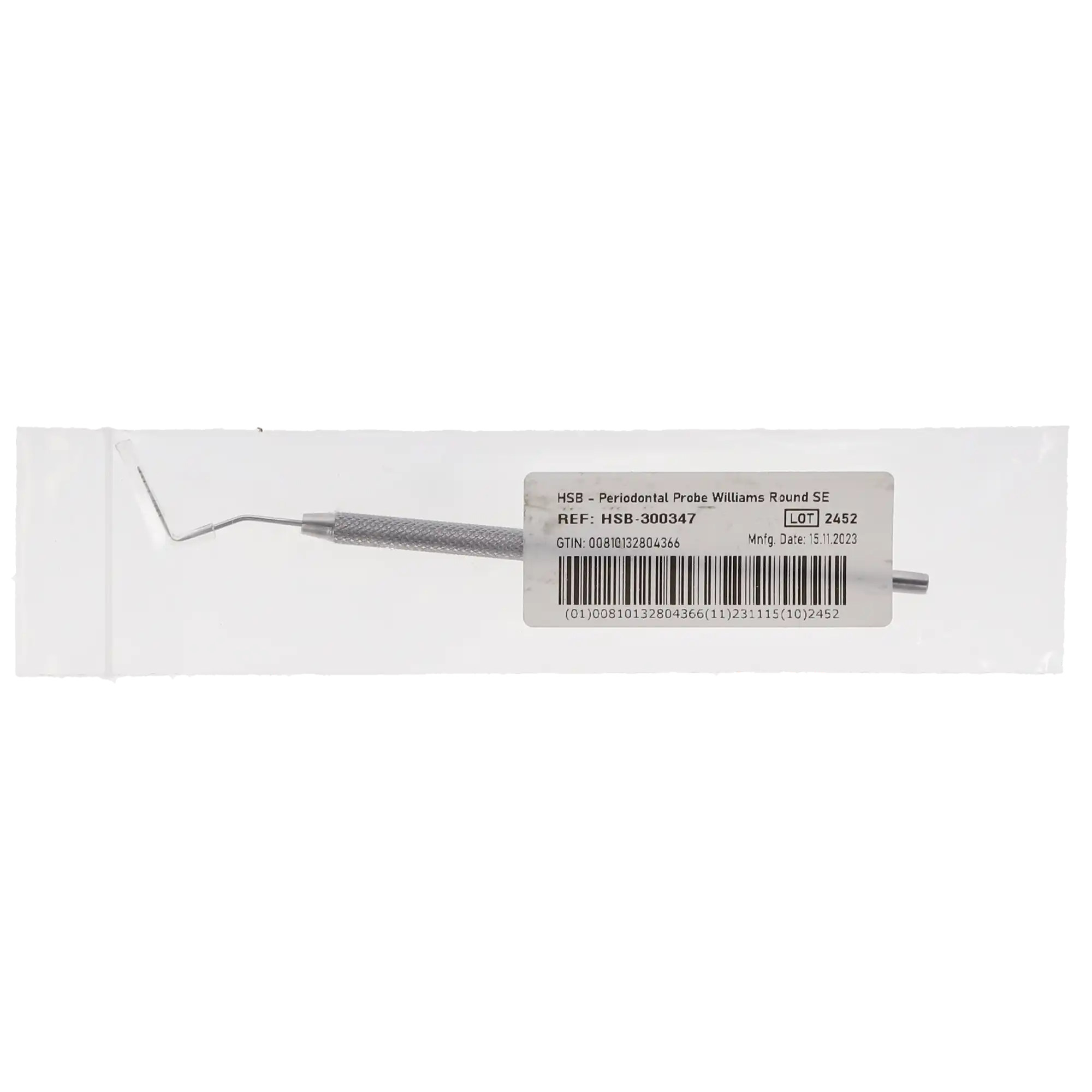 HSB Periodontal Probe, Single-Ended, Williams, Round, Color-Coded, 1/Pk, 300347 thumbnail 4