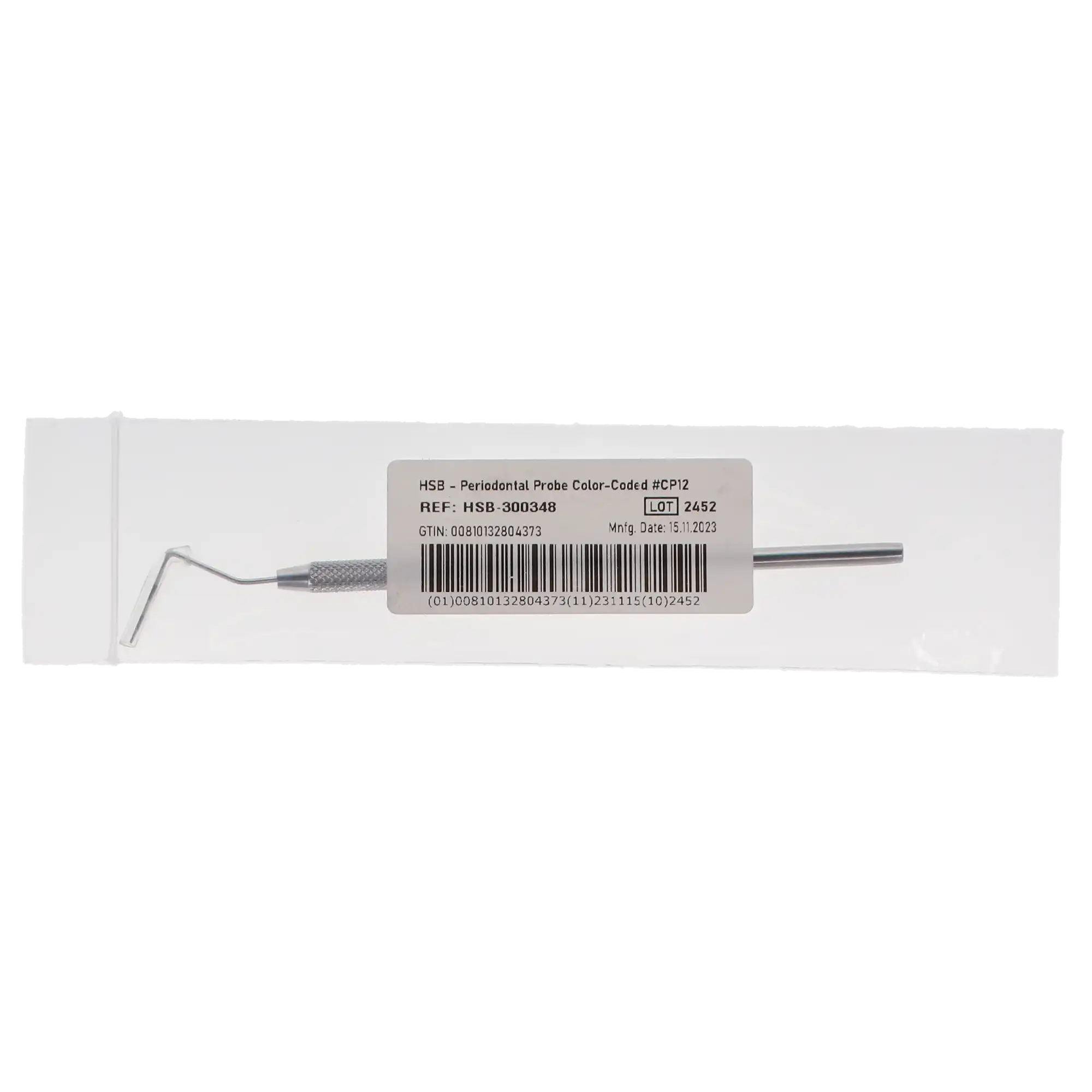 HSB Periodontal Probe, Single-Ended, #CP12, Color-Coded, 3-6-9-12 mm Markings, 1/Pk, 300348 thumbnail 4