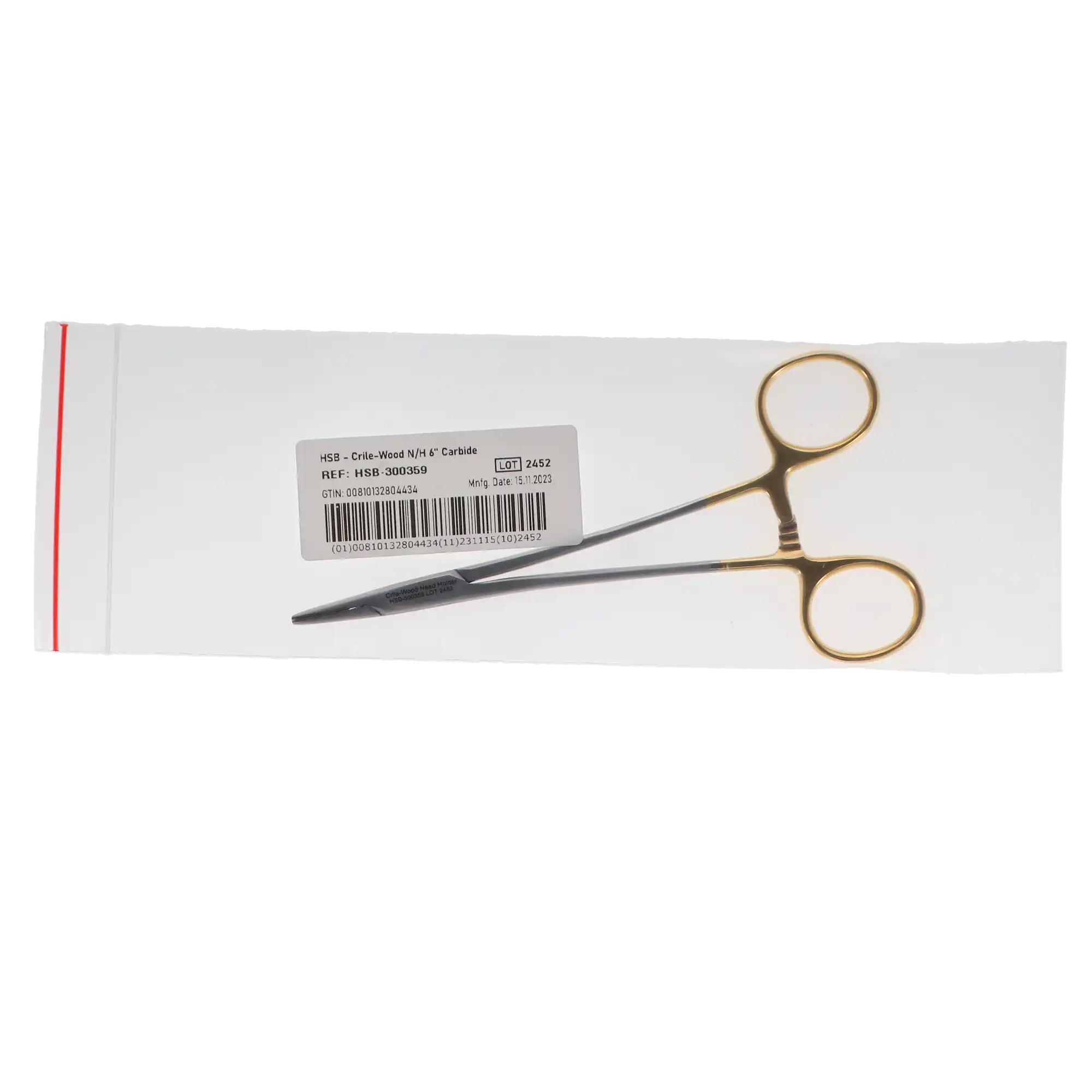 Surgical Needle Holder, Crile-Wood, Carbide, 6", 1/Pk, 300359 thumbnail 4
