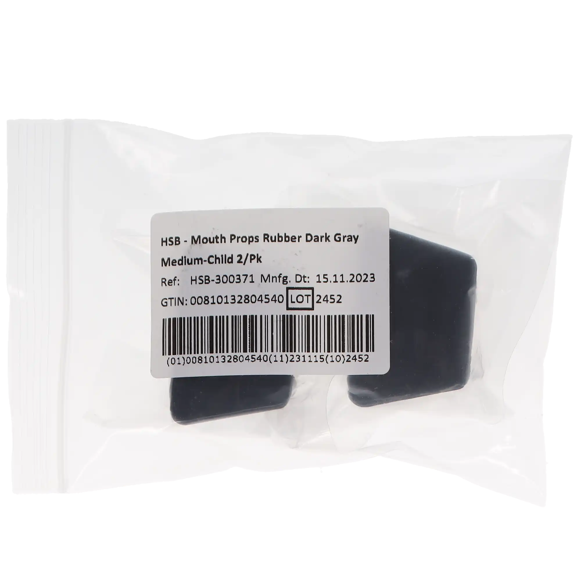 HSB Mouth Props, Rubber, Medium (Child), Dark Gray, 2/Pk, 300371 thumbnail 4