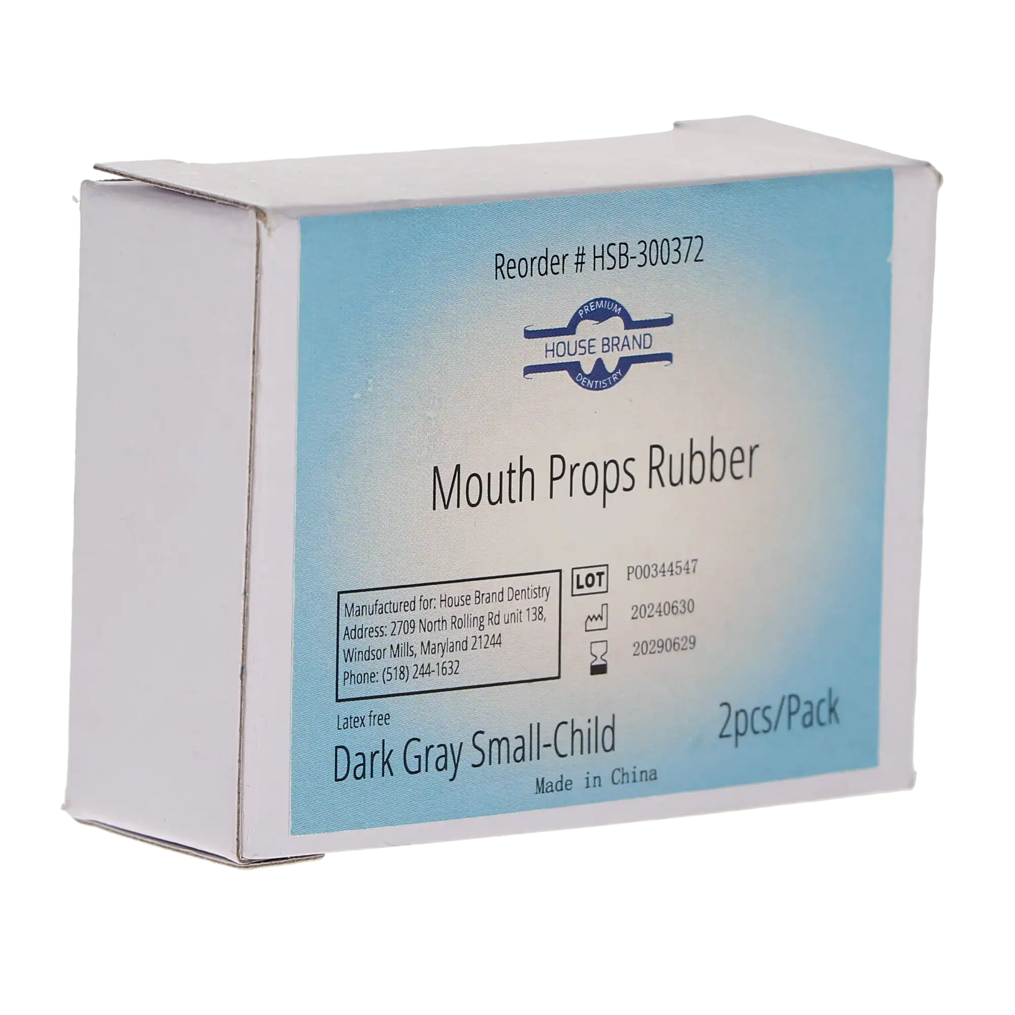 HSB Mouth Props, Rubber, Small, Child, Dark Gray, 2/Pk, 300372 thumbnail 4