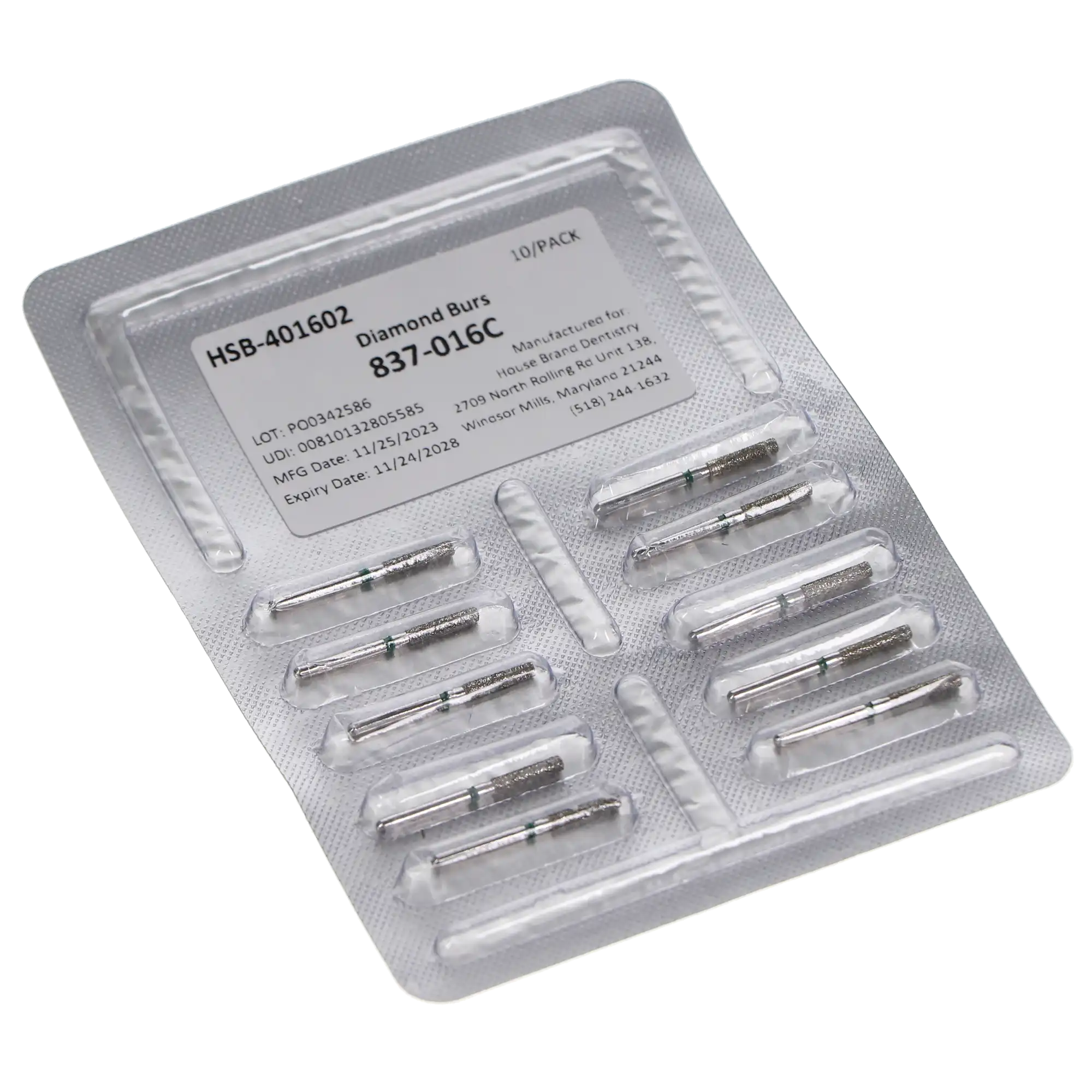 HSB Diamonds Flat End Cylinder Bur 837-016C, 10/Pk thumbnail 5