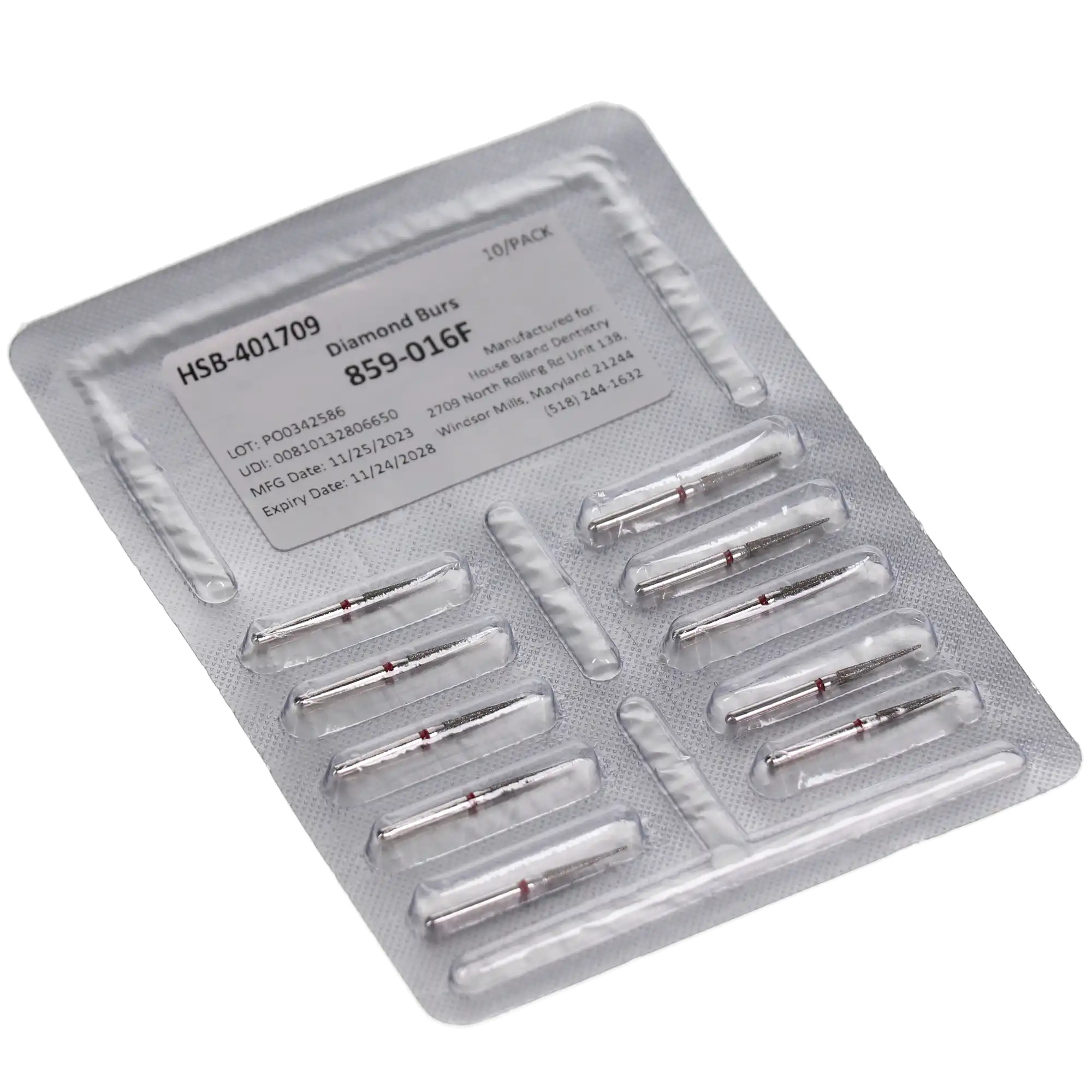 HSB Diamonds Needle Bur 859-016F, 10/Pk thumbnail 3