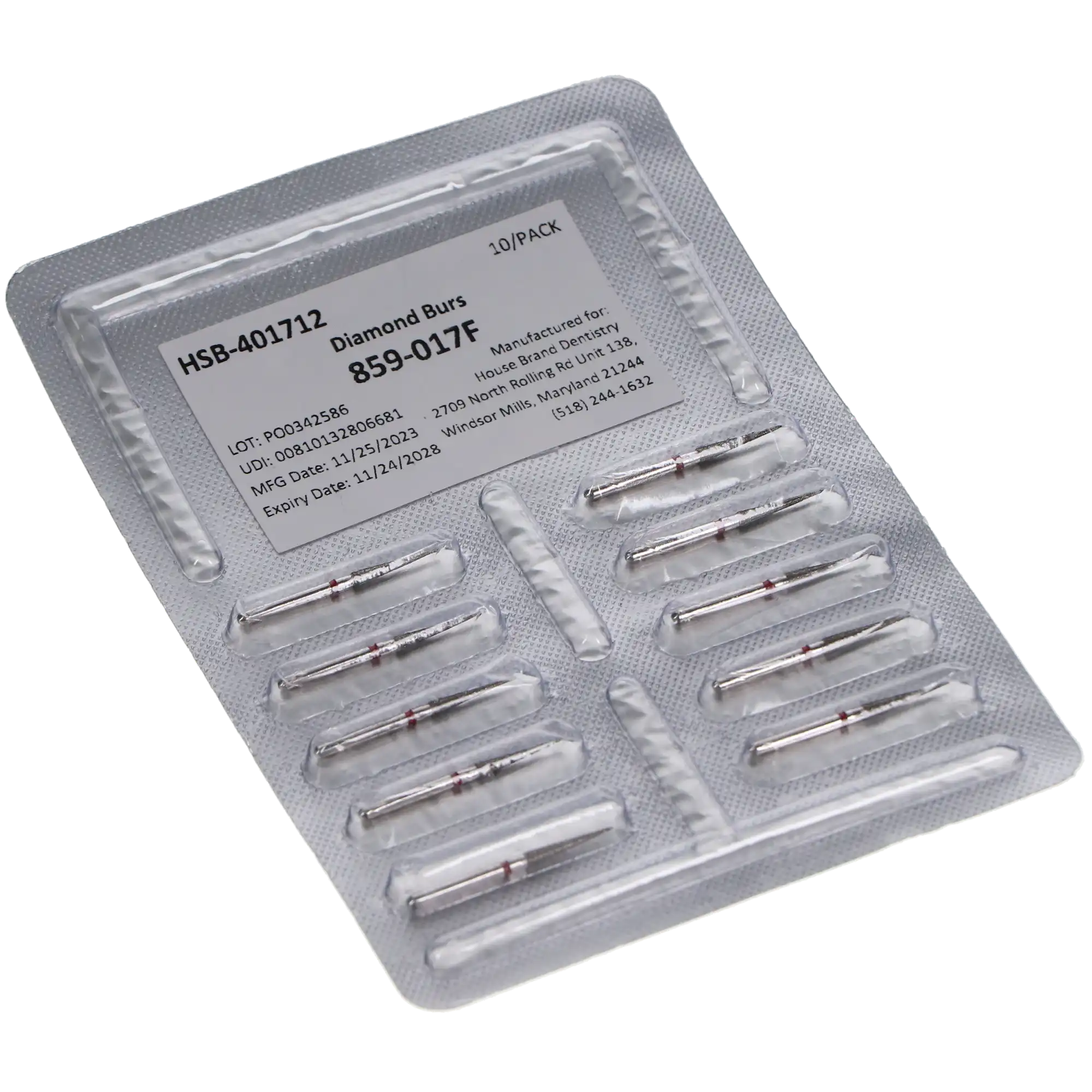HSB Needle Diamond Burs, 859-017F, 10/Pk thumbnail 3