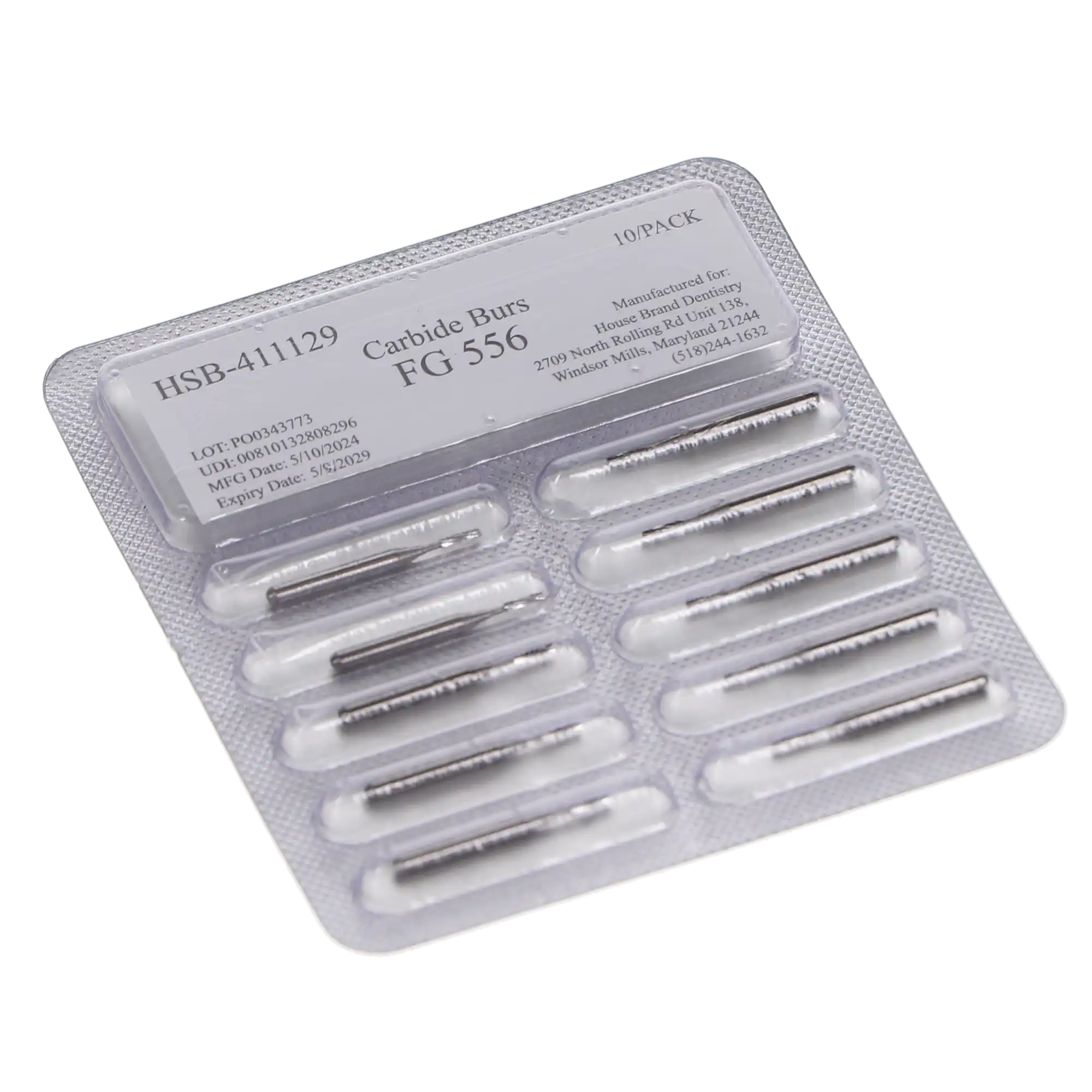 HSB Carbide Burs FG #556, 10/Pk, 411129 thumbnail 3