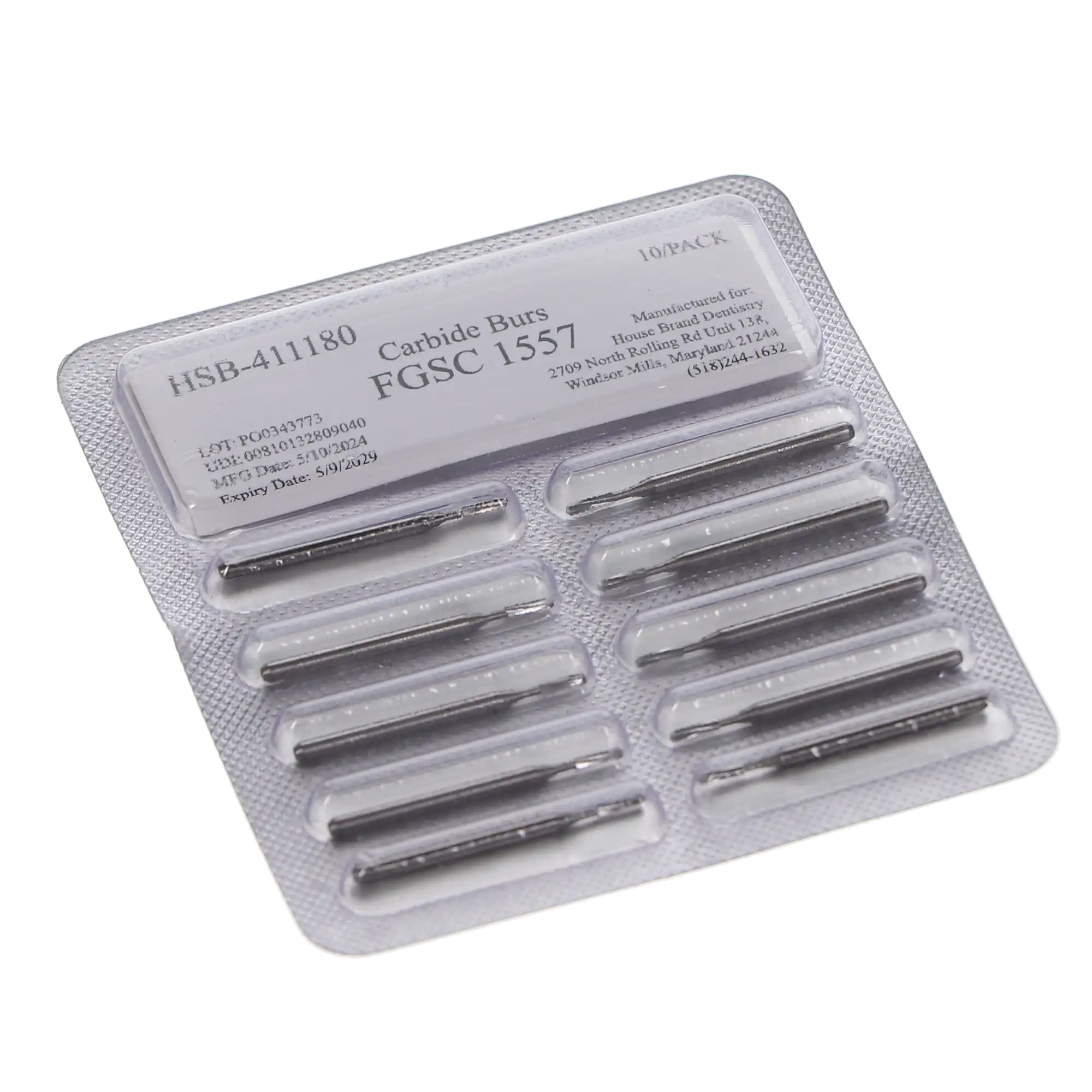 HSB Surgical Carbide Bur FG #1557, 10/Pk thumbnail 3