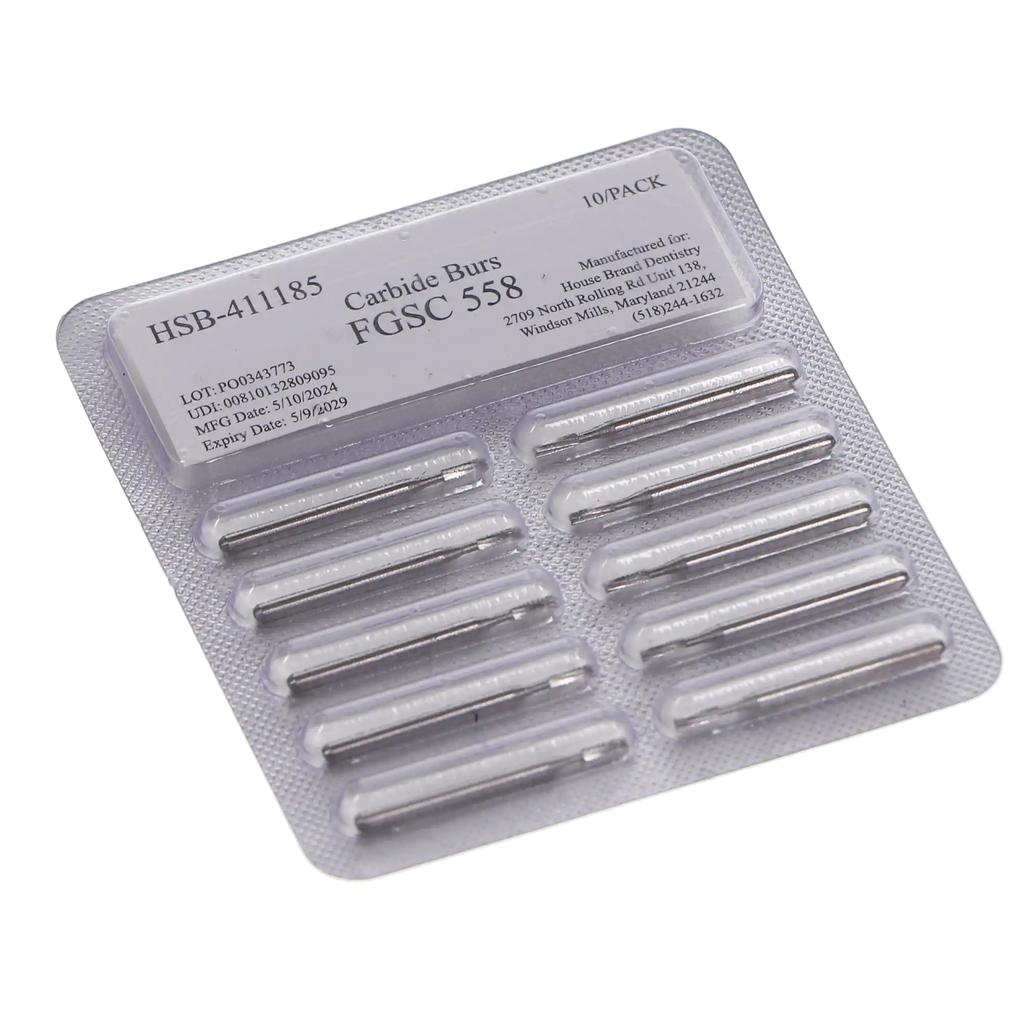 HSB Surgical Carbide Bur FG #558, 10/Pk thumbnail 3