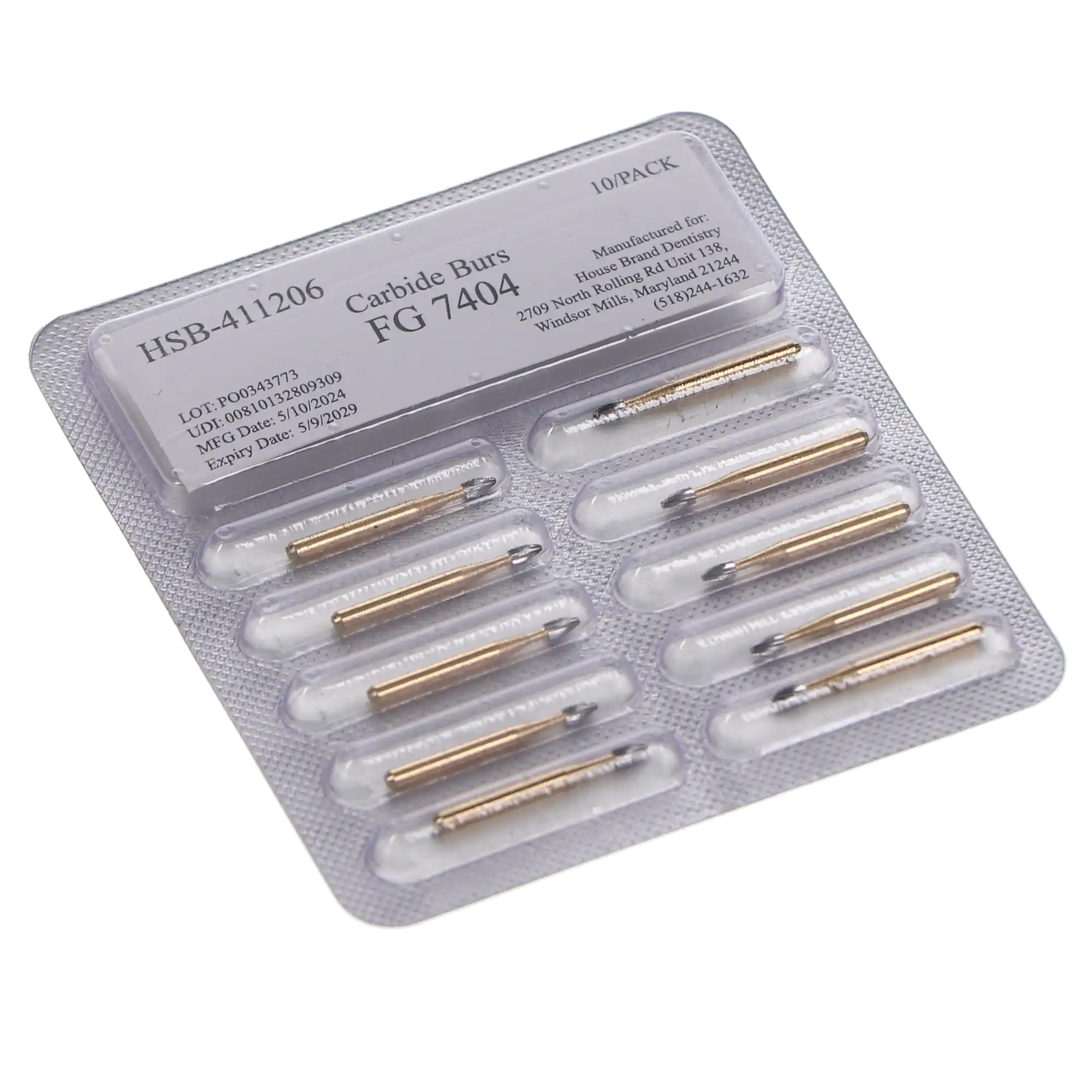 HSB Trimming & Finishing Bur #7404, Tungsten Carbide, 10/Pk thumbnail 3