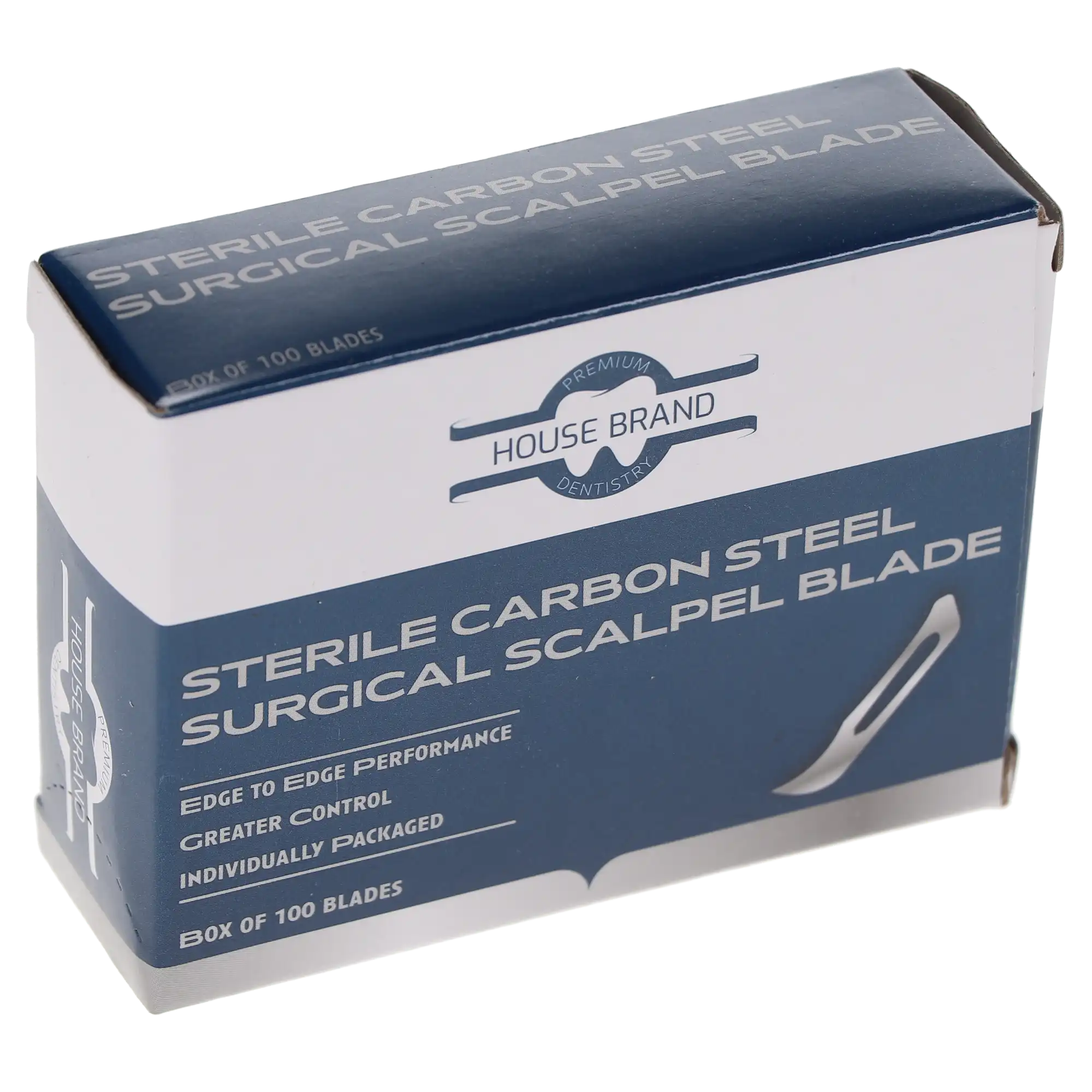 House Brand Dentistry Sterile Surgical Blades, Carbon Steel, #25, 100/Box thumbnail 4
