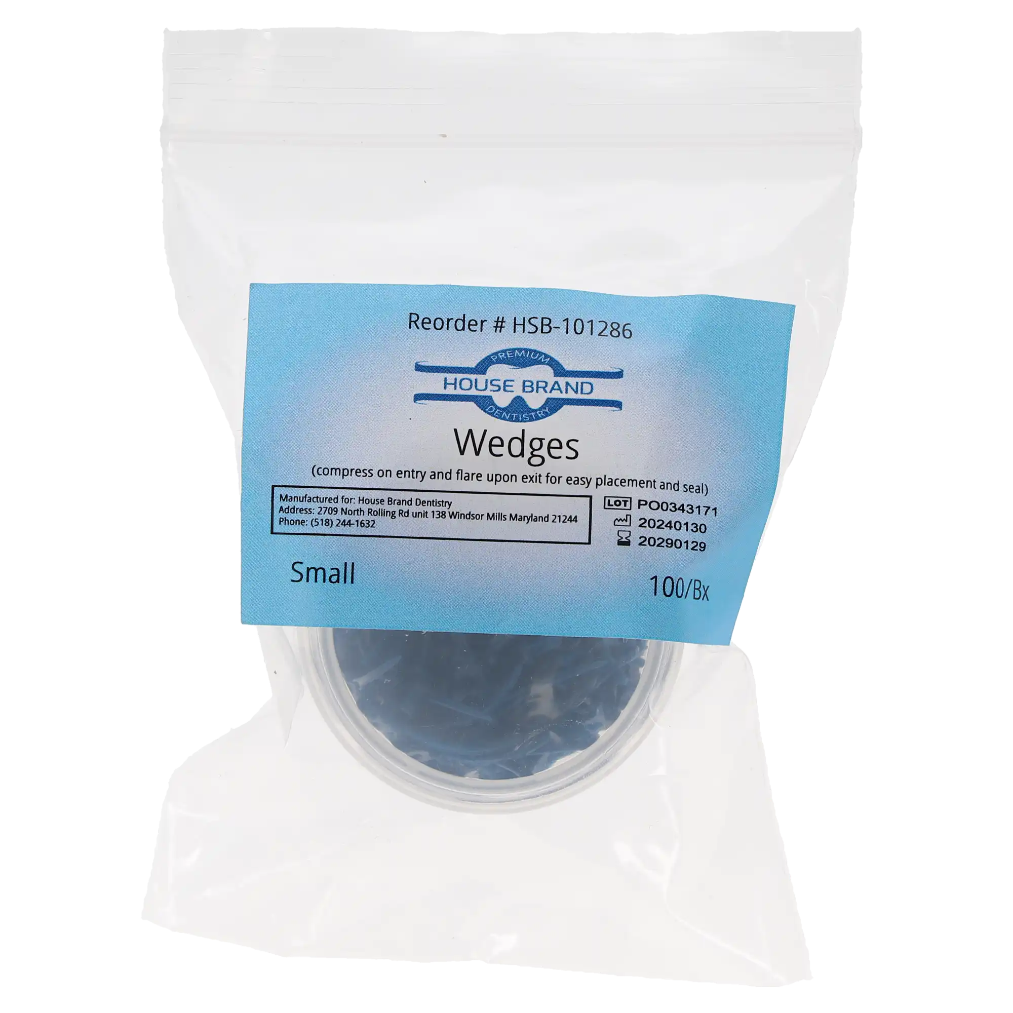 ContourPro Sectional Matrix System Wedge Refill, Small, Dark Blue, 100/Pk, 101286 thumbnail 4