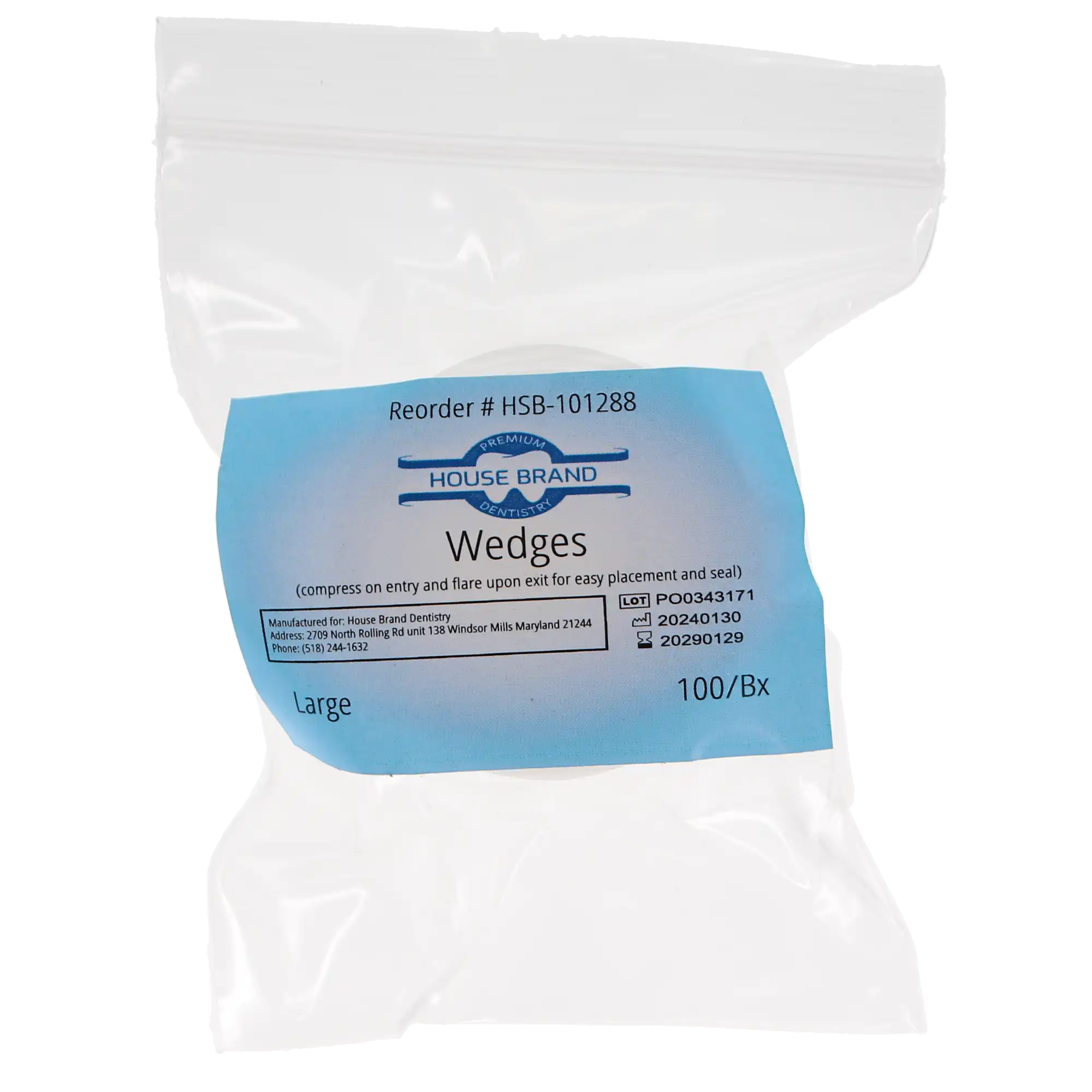 ContourPro Sectional Matrix System Wedge Refill, Large, White, 100/Pk, 101288 thumbnail 4