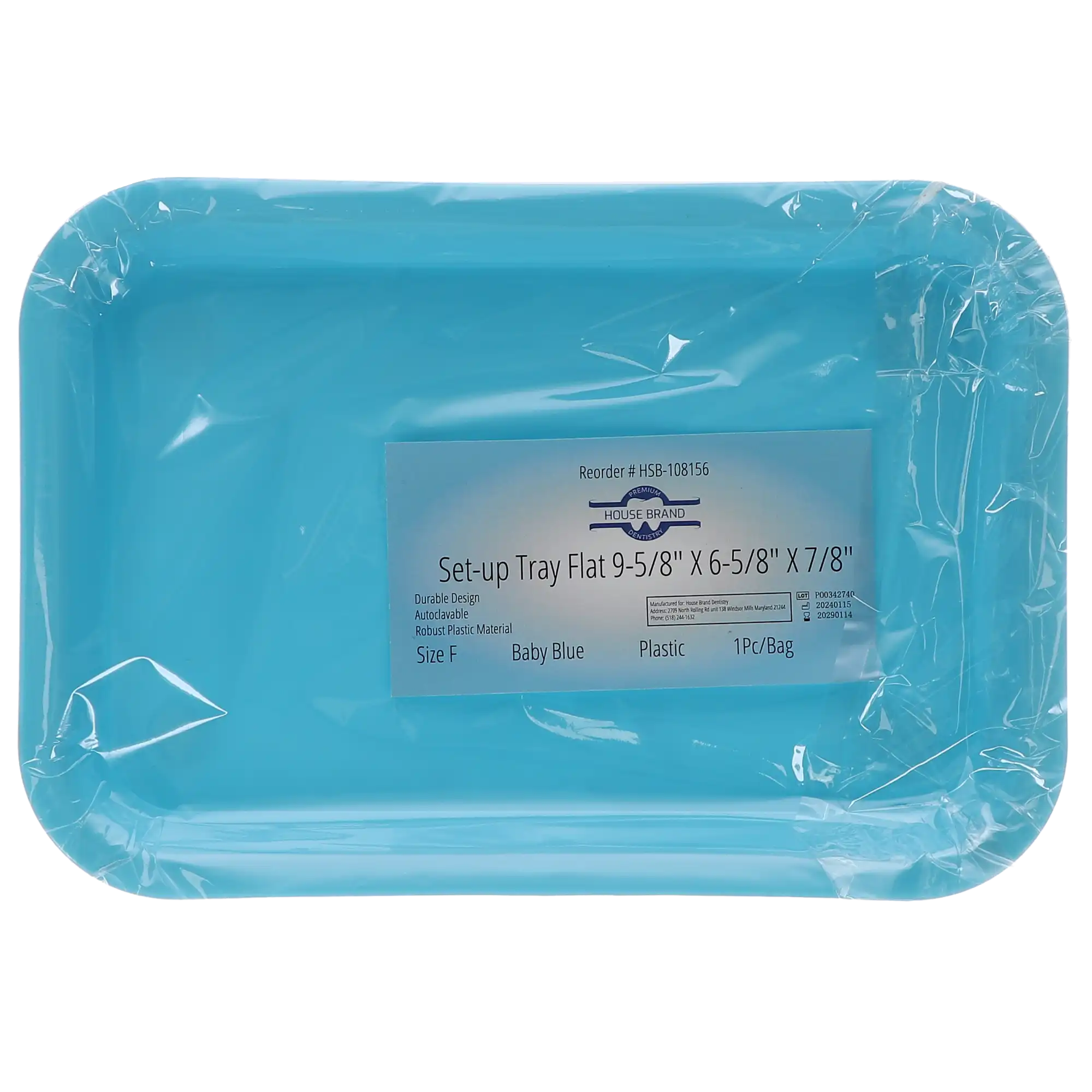 Set-Up Plastic Flat Trays, # F, Mini, Baby Blue, 1/Pk, 108156 thumbnail 4