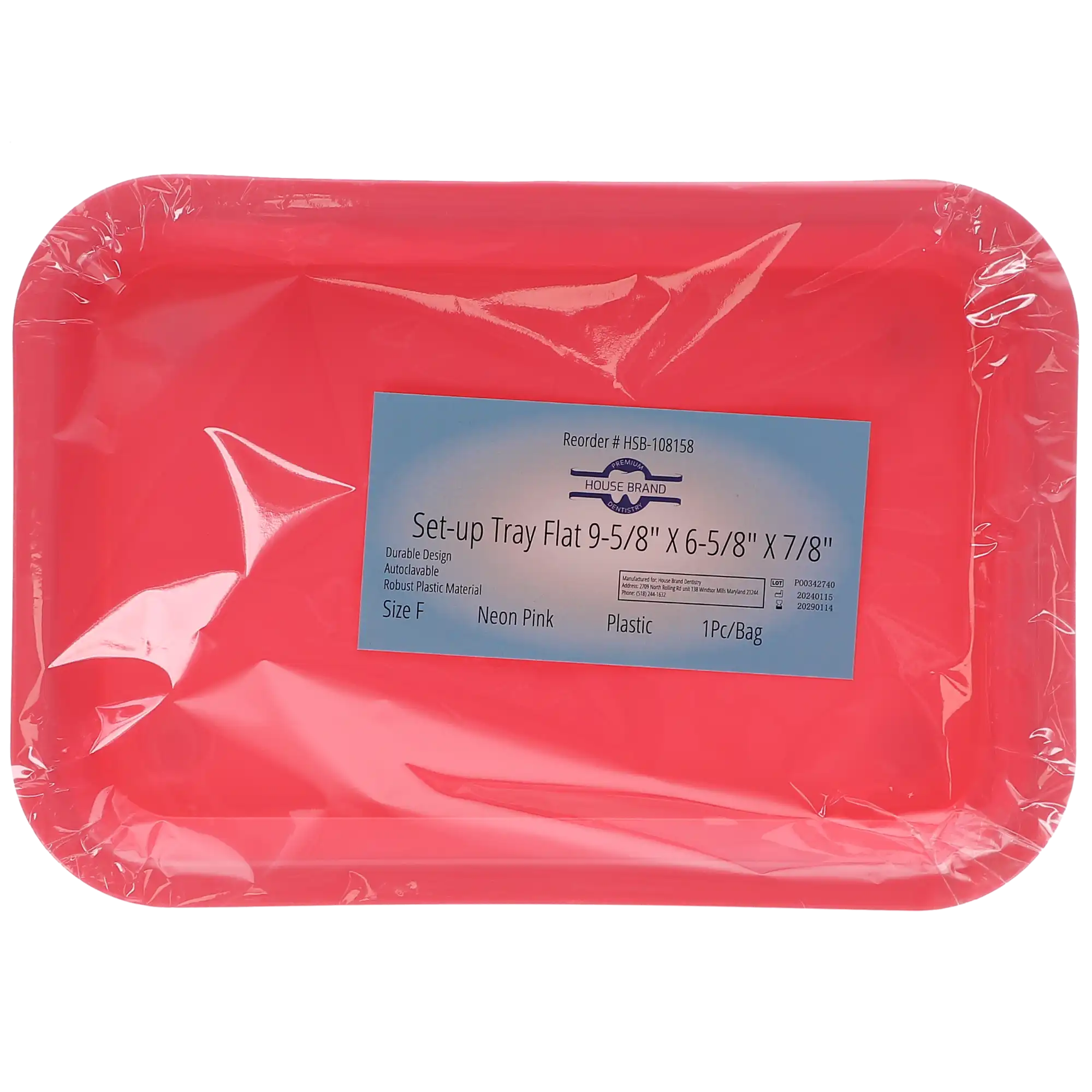 Set-Up Plastic Flat Trays, #F, Mini, Neon Pink, 1/Pk, 108158 thumbnail 4